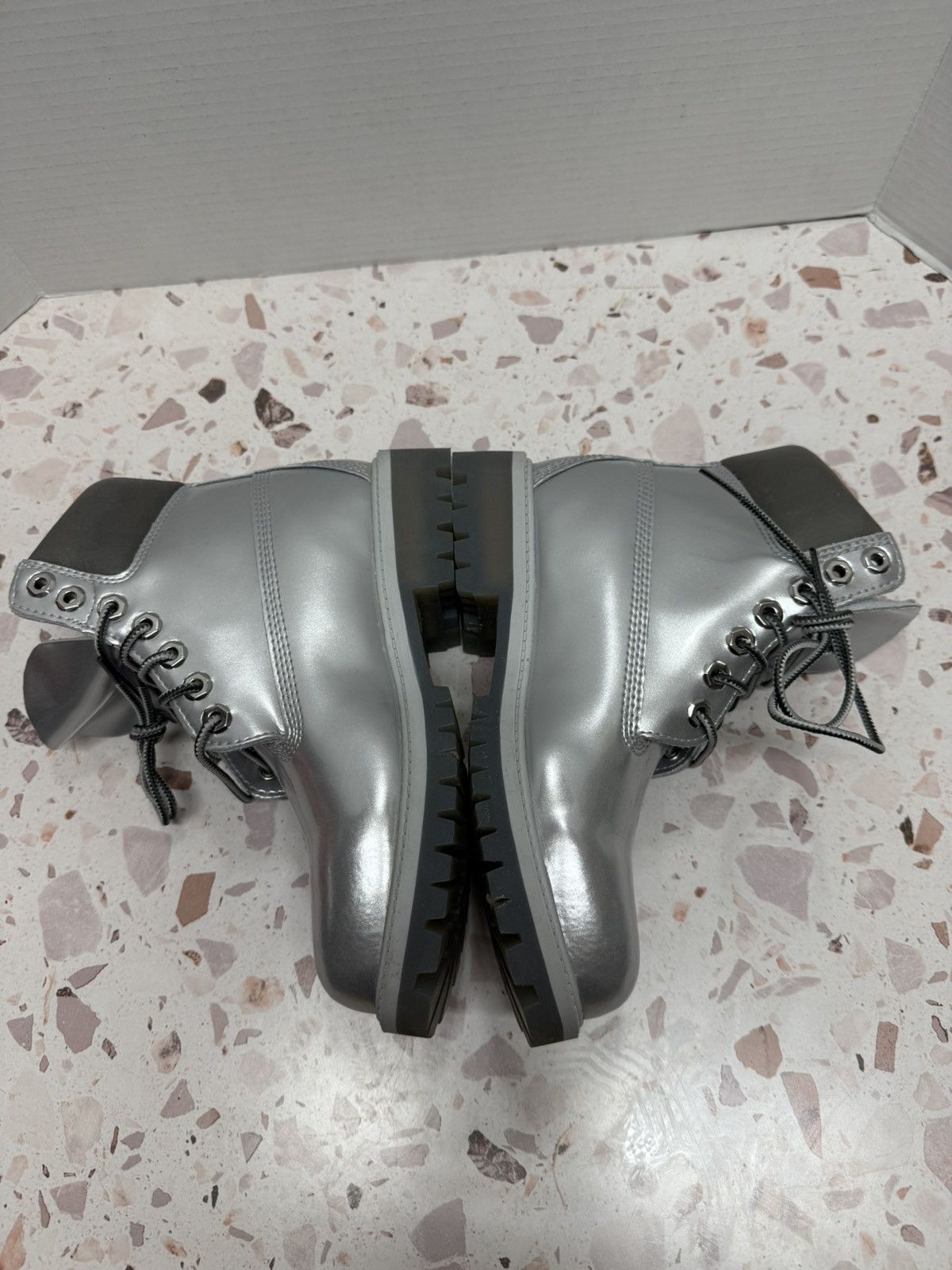 Timberland Veneda Carter x Timberland 6" Silver Boots Size 4 M/ 5.5W Size US 5.5 / IT 35.5 - 3 Thumbnail