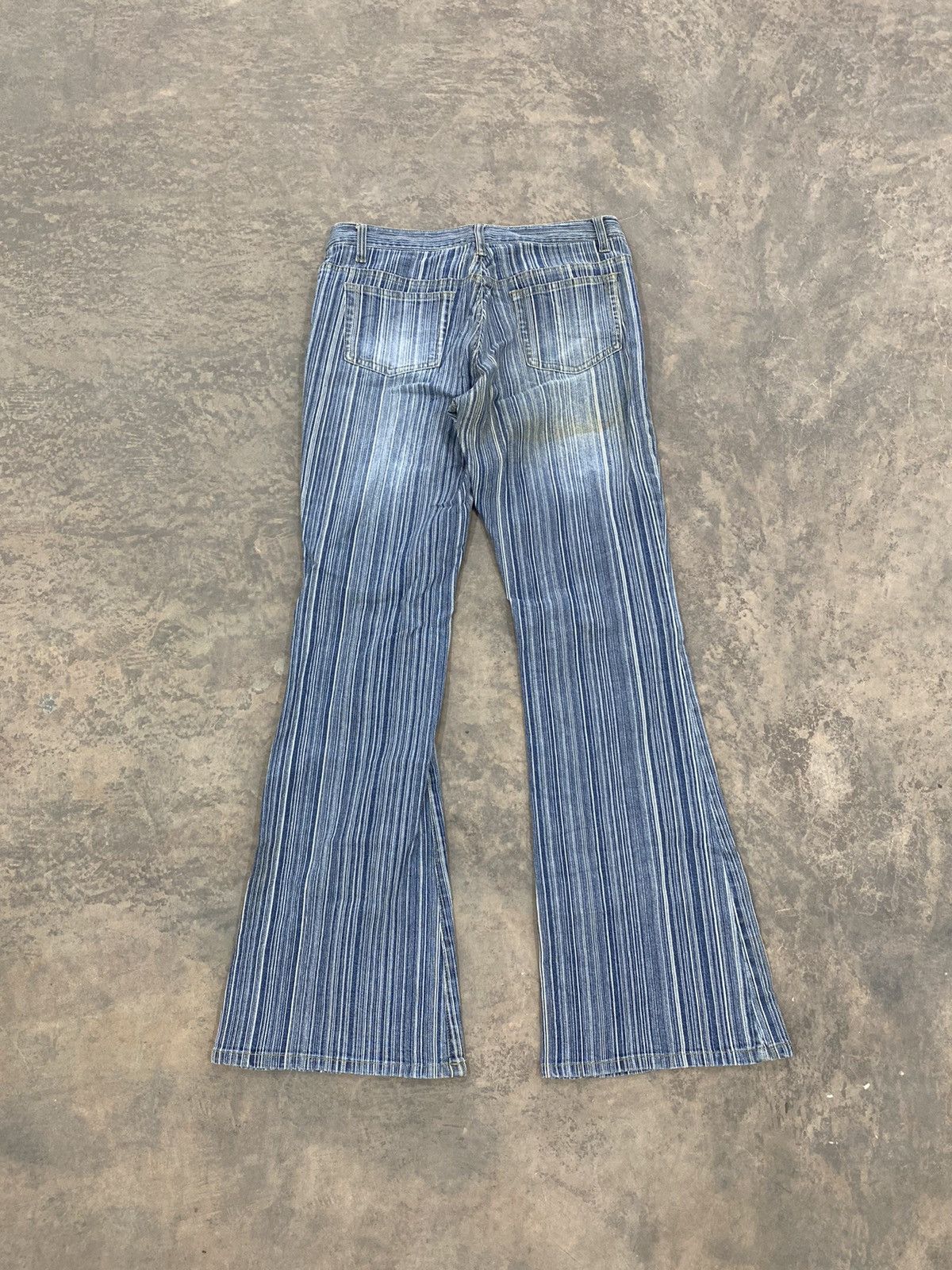 Hysteric Glamour × Japanese Brand × Le Grande Bleu (L.G.B.) FLARE ORIRIN HICKORY JEANS JAPAN Size 28" / US 6 / IT 42 - 6 Thumbnail