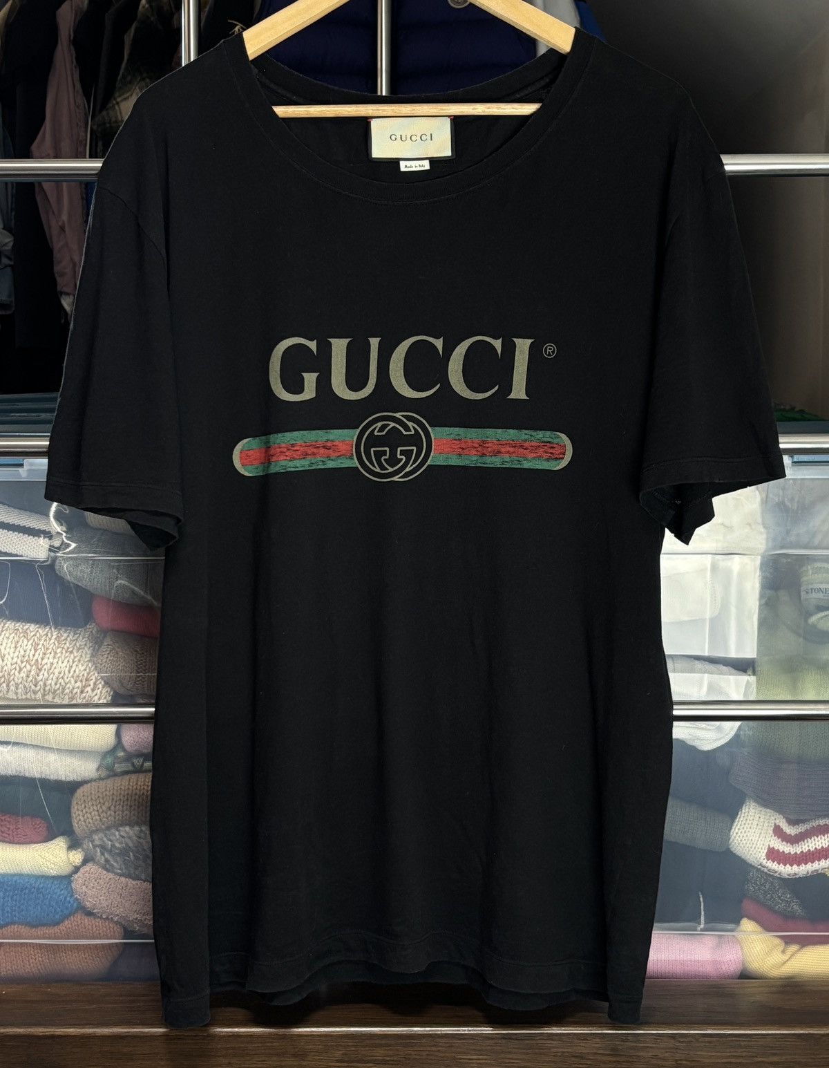 Gucci Classic Logo Oversized Designer T-Shirt Box Vintage