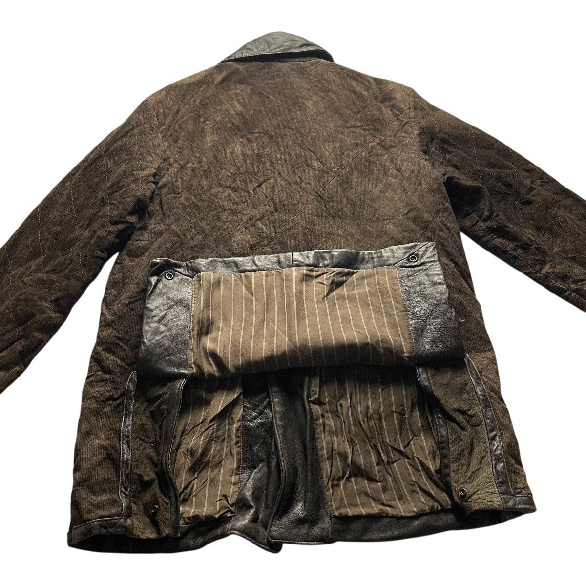 United Arrows 🇯🇵 UNITED ARROWS BUTTON UP CORDUROY + LEATHER JACKET Size US M / EU 48-50 / 2 - 14 Thumbnail