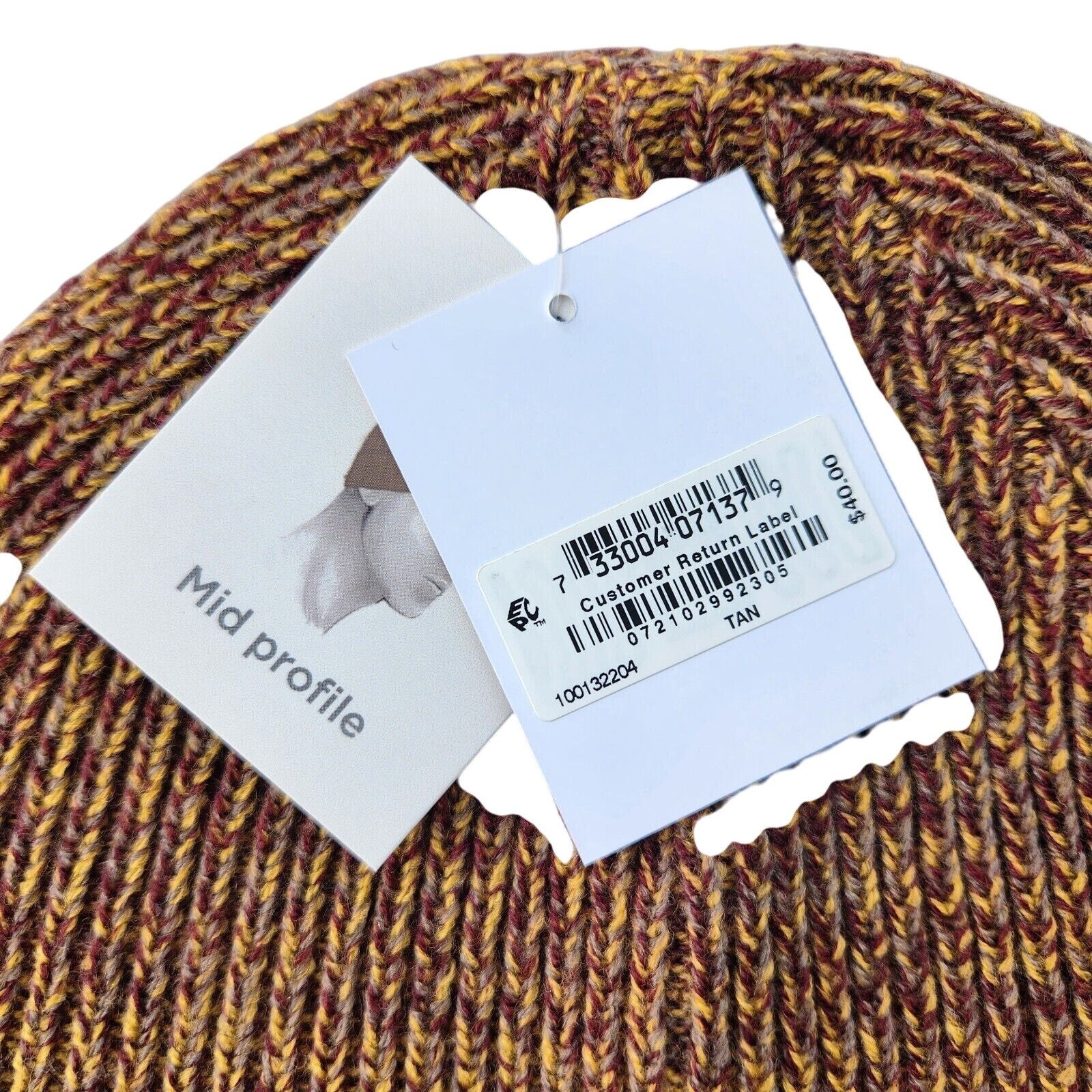 The Unbranded Brand Sun + Stone Men's Brown Melange Rib Warm Beanie Hat One Size Size ONE SIZE - 3 Thumbnail