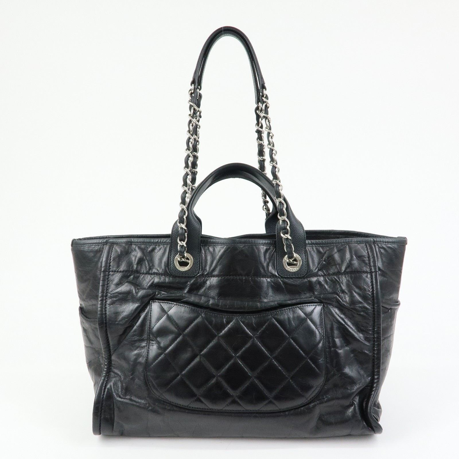 Chanel Chanel Deauville GM Calfskin Tote Black Size ONE SIZE - 2 Thumbnail