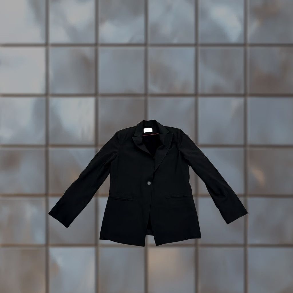 Vintage Argent Blazer Coat Jacket One-Button Black Wool Size 12 Women USA Dressy Casual Workwear Long Sleeve Size XL / US 12-14 / IT 48-50 - 1 Thumbnail
