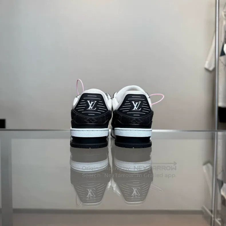 Louis Vuitton Louis Vuitton Trainer 24 New Black and White Denim shoes Size US 5.5 / IT 35.5 - 5 Thumbnail