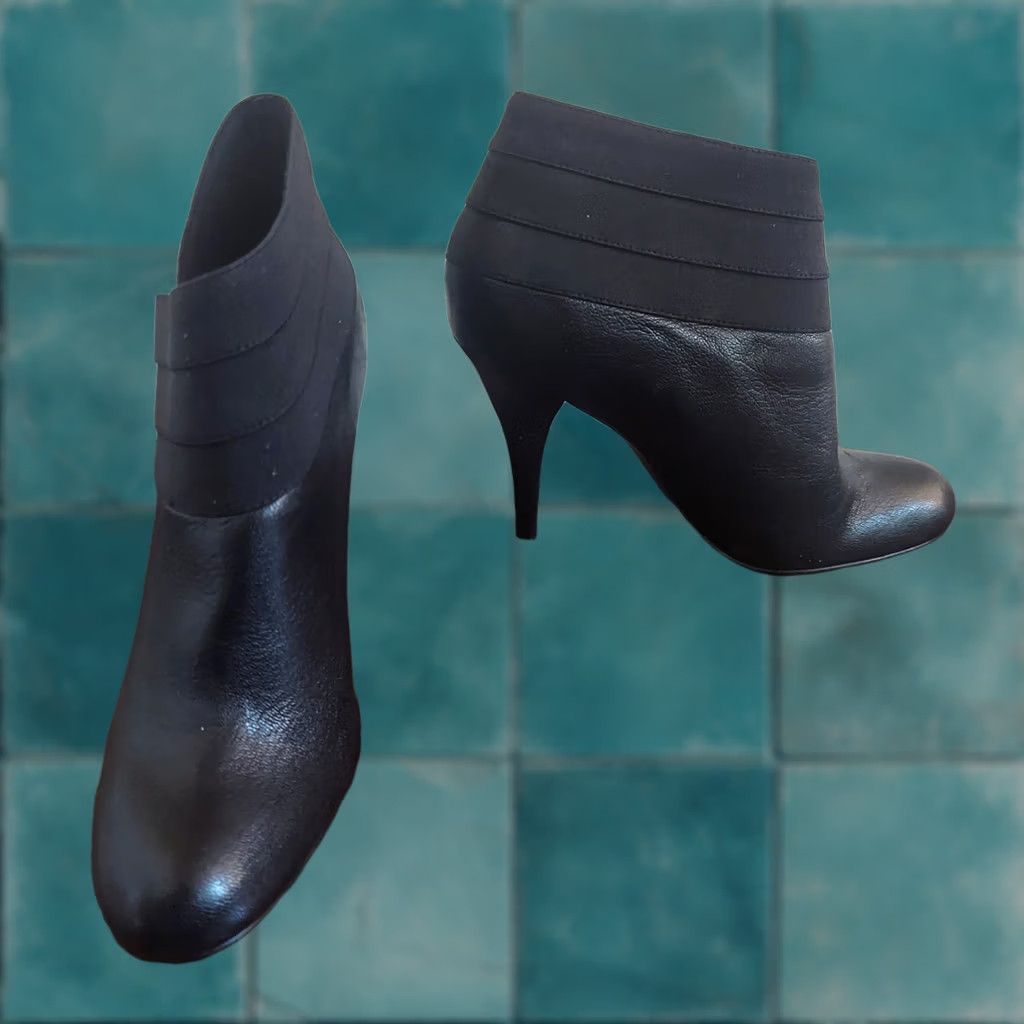 Calvin Klein Calvin Klein Women's Black Hadrian Booties Heels Pump - 6.5M - Black - BM - Slip On - Patent Leather - M - Solid - Booties - Women Size US 7 / IT 37 - 1 Thumbnail