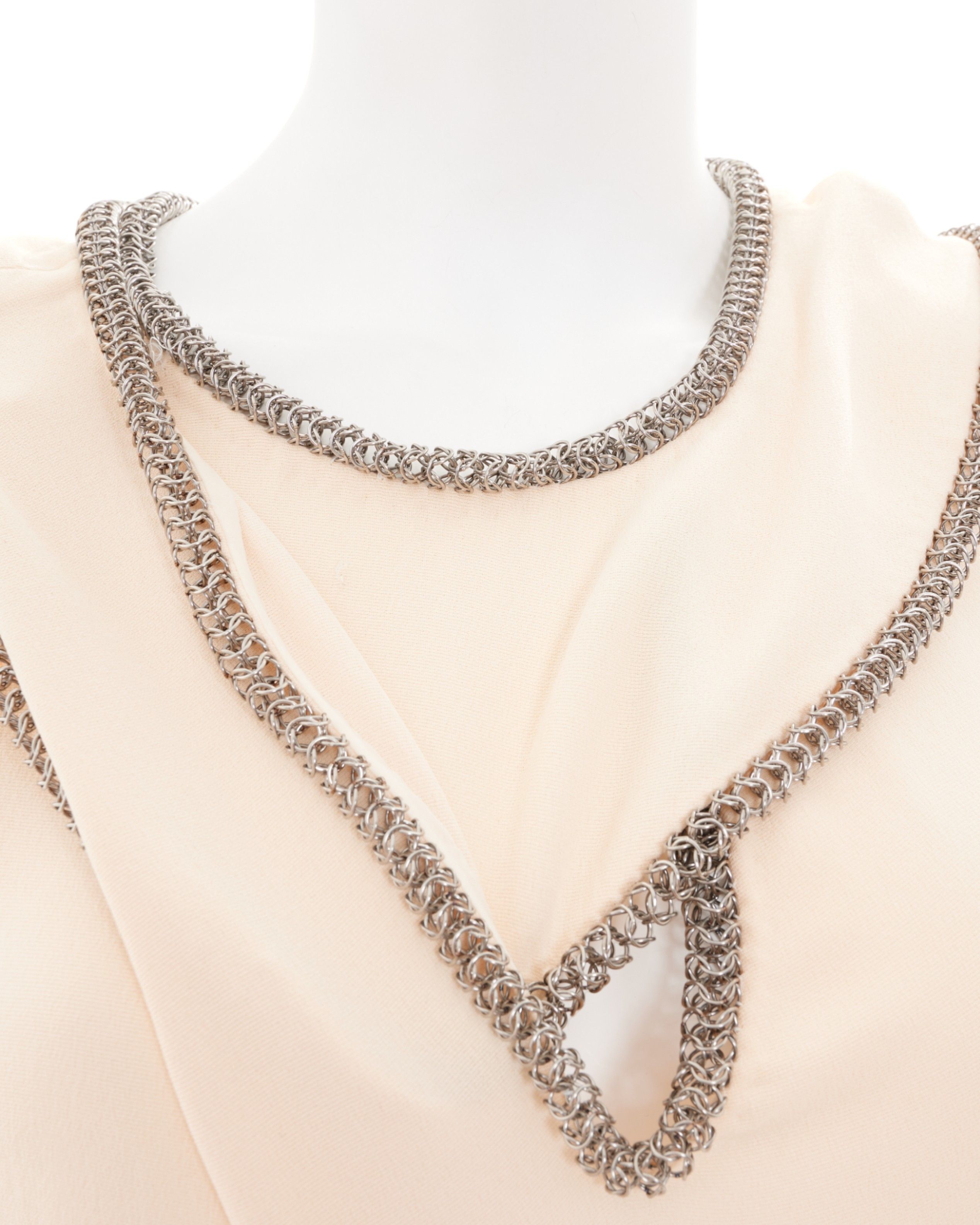 Yves Saint Laurent by Stefano Pilati F/W 2012 Cream embellished long dress Size M / US 6-8 / IT 42-44 - 9 Thumbnail