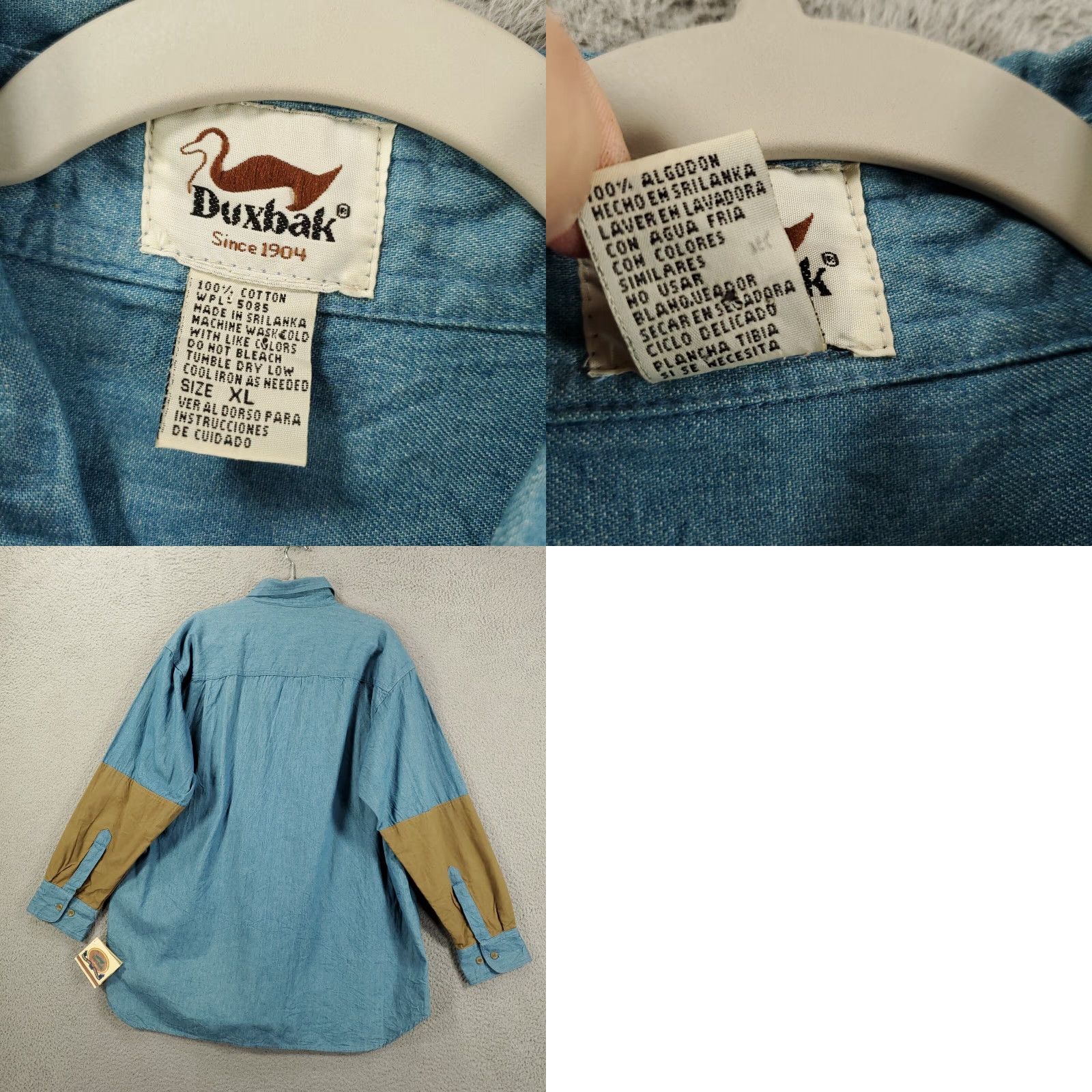 Vintage VINTAGE Duxbak Shooting Shirt XL Blue Long Sleeve Button-Up Outdoor Mens Size US XL / EU 56 / 4 - 8 Thumbnail