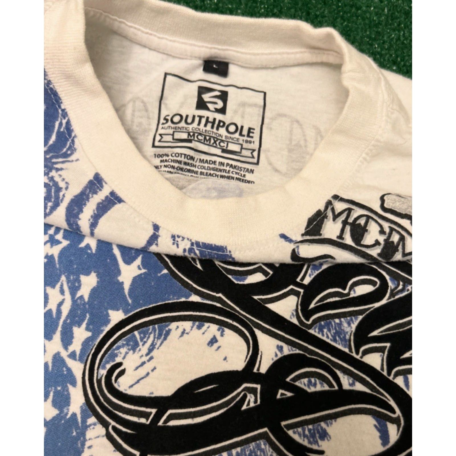 Southpole VINTAGE Southpole T-Shirt Mens L White 90s Grunge Hip Hop Punk Y2K Wings Skull VTG Shirt Mens Size Large Punk Grunge Size US L / EU 52-54 / 3 - 3 Thumbnail