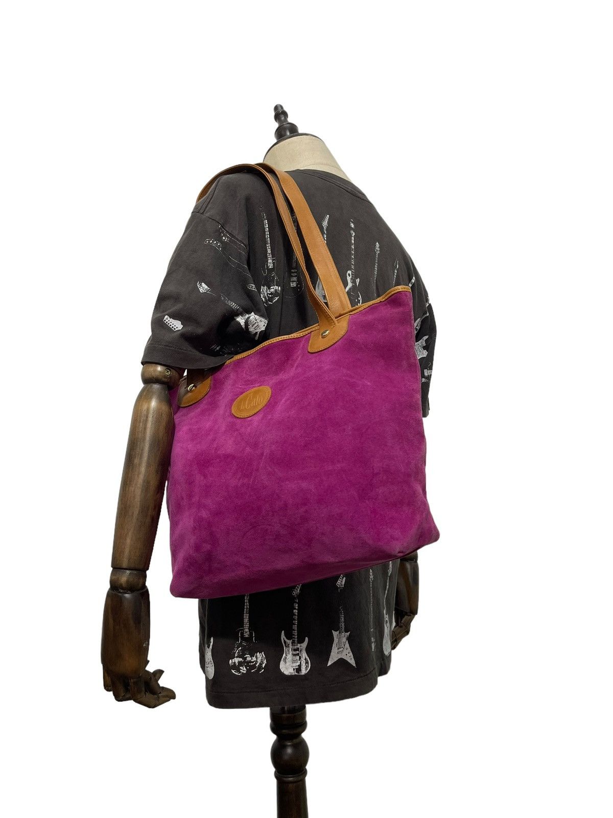 Japanese Brand Full Leather Suede LCalo Italy Shoulder Bag 2🟩 Size ONE SIZE - 1 Thumbnail