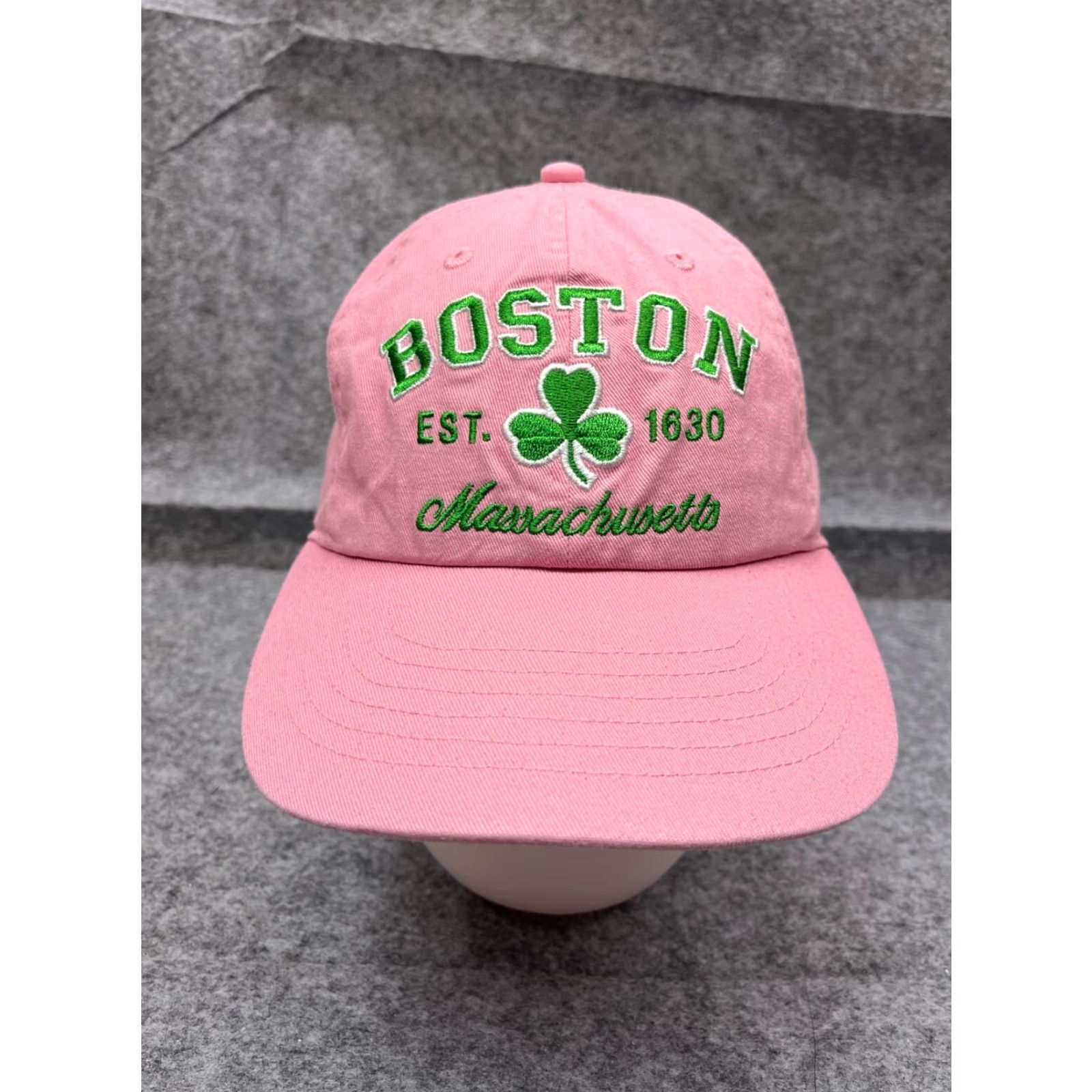 Vintage Boston Massachusetts Clover Hat Adult One Size Pink 100% Cotton Size ONE SIZE - 2 Thumbnail