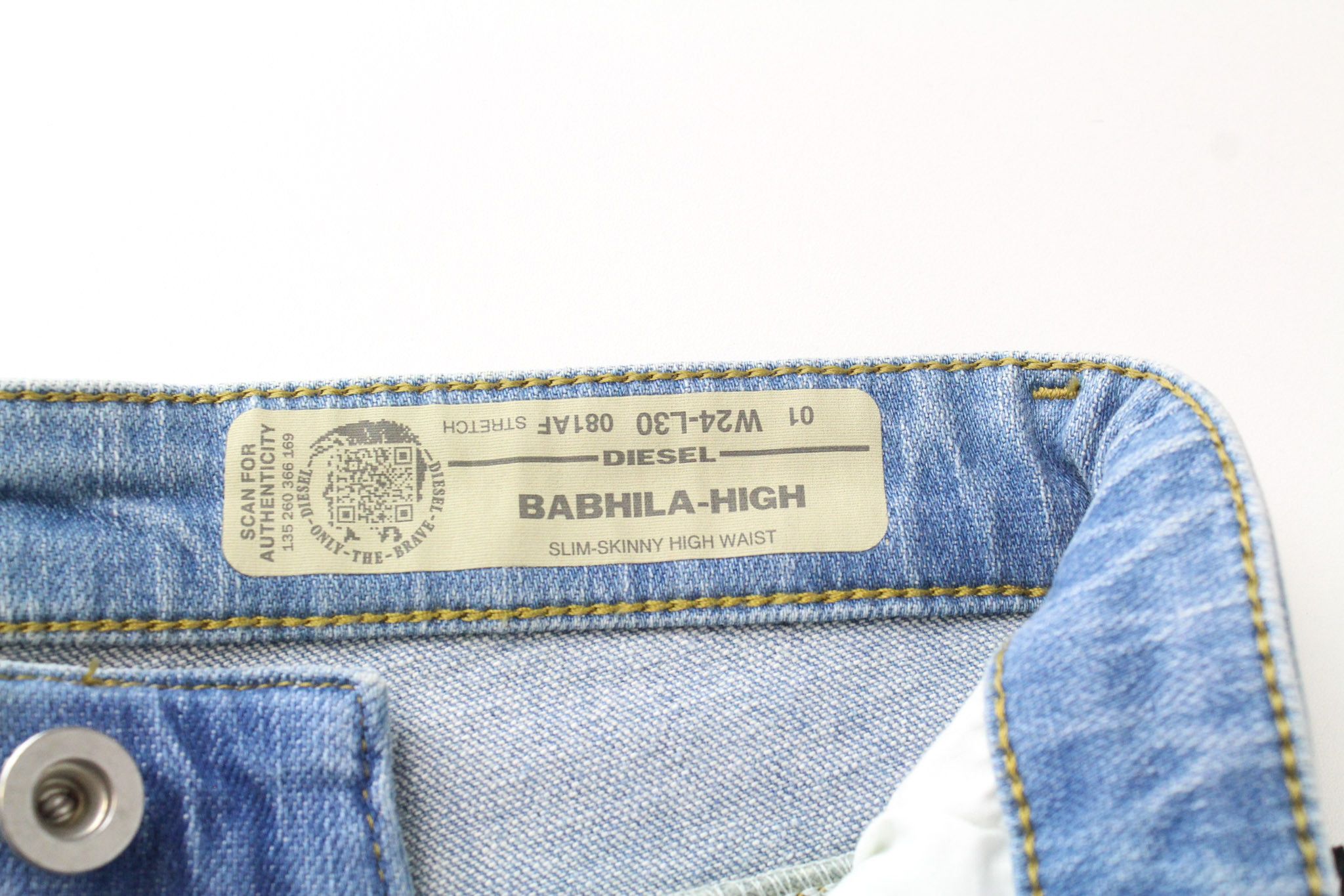 Diesel BABHILA-HIGH 081AF W24/L30 Blue Stretch Jeans 69765 Size 24" / US 00 / IT 34 - 5 Thumbnail