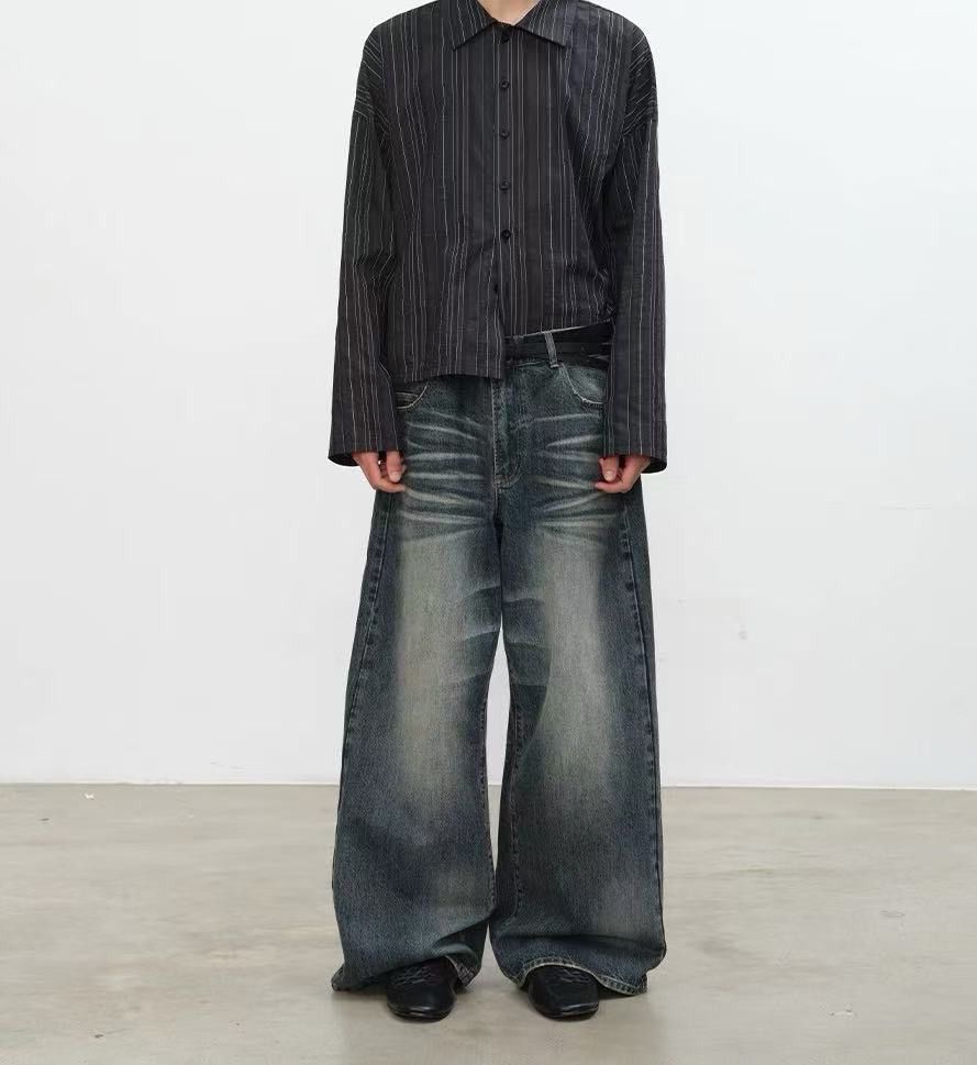 Jean American retro men's loose wide-leg scimitar jeans Size US 32 / EU 48 - 1 Thumbnail