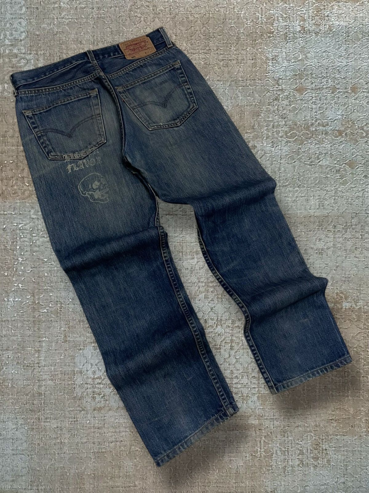 Levi's Vintage Clothing Vintage 1990s Designer Levis 501 Skull Distressed Denim Size US 31 - 12 Thumbnail