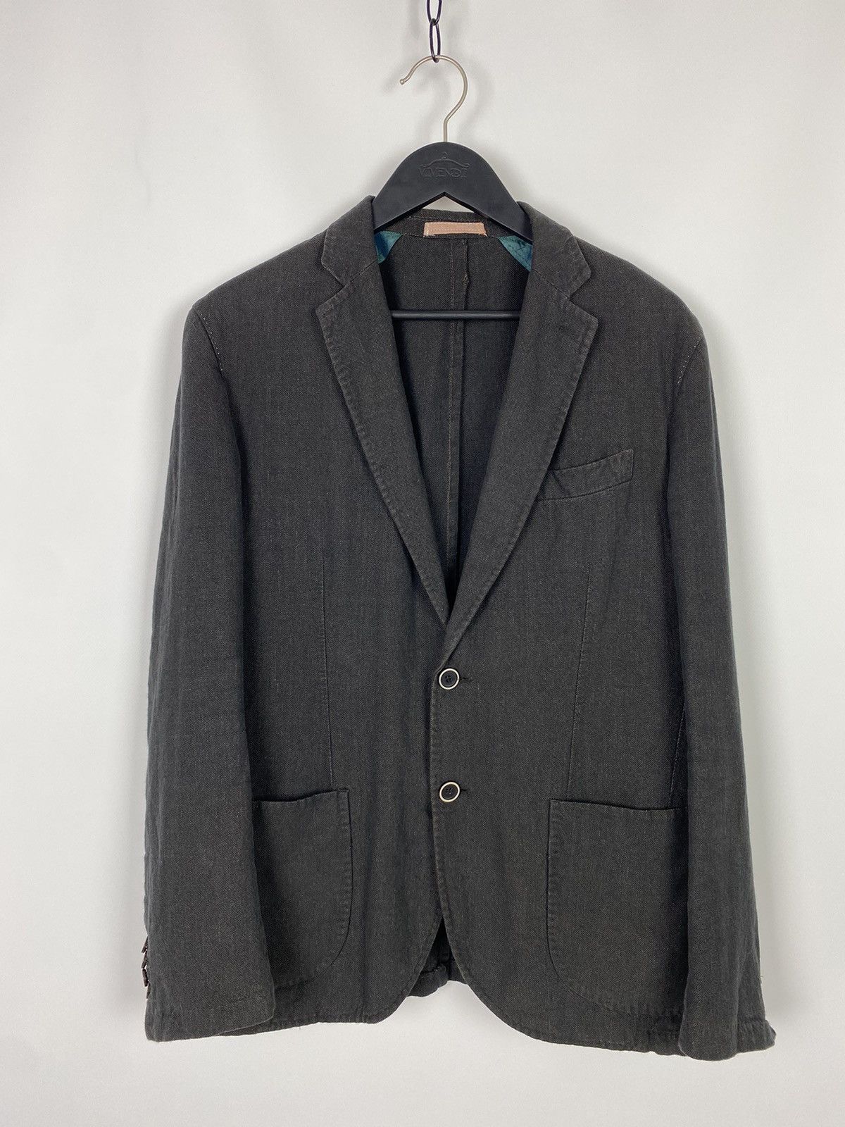 SARTORIO Sartoria Condotti Napoli Brownish Gray Washed Cotton Blazer Size 52R - 1 Thumbnail