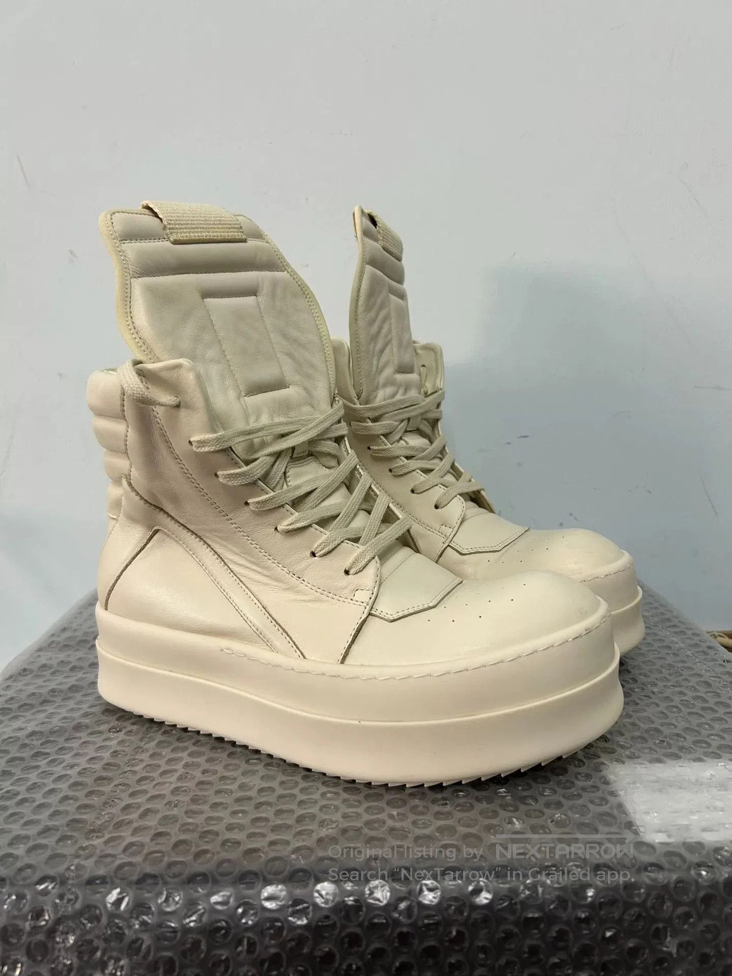 Rick Owens Rick Owens White Thick Low Triangle Sneakers. Size US 6 / EU 39 - 1 Thumbnail