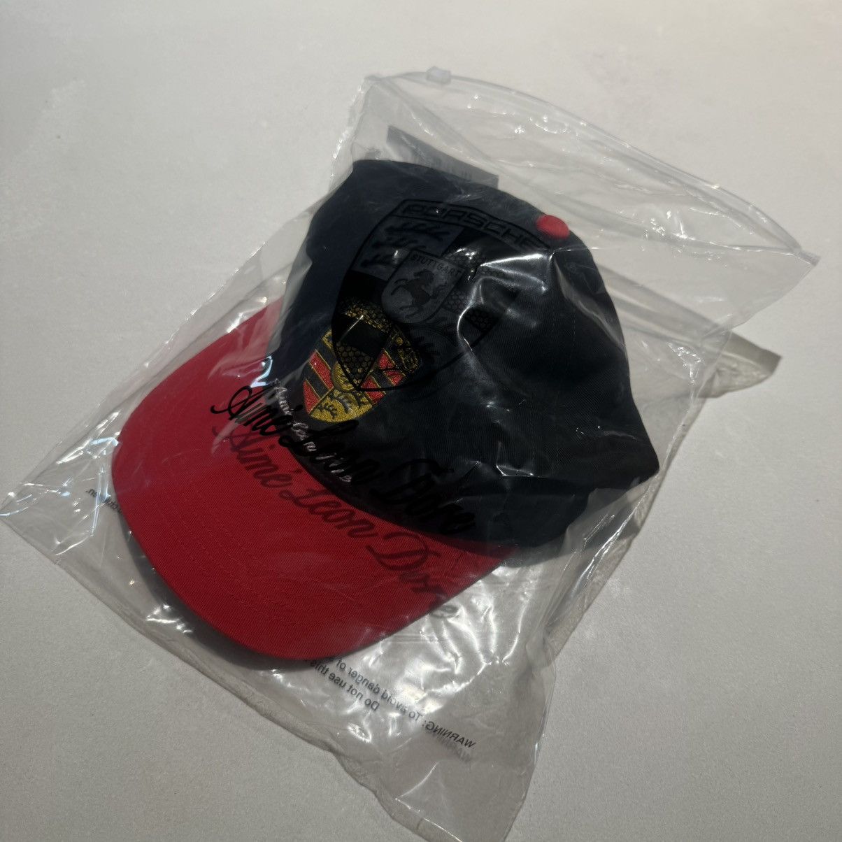 Aime Leon Dore × Porsche Design Aime Leon Dore Black Porsche Script Hat Size ONE SIZE - 9 Thumbnail
