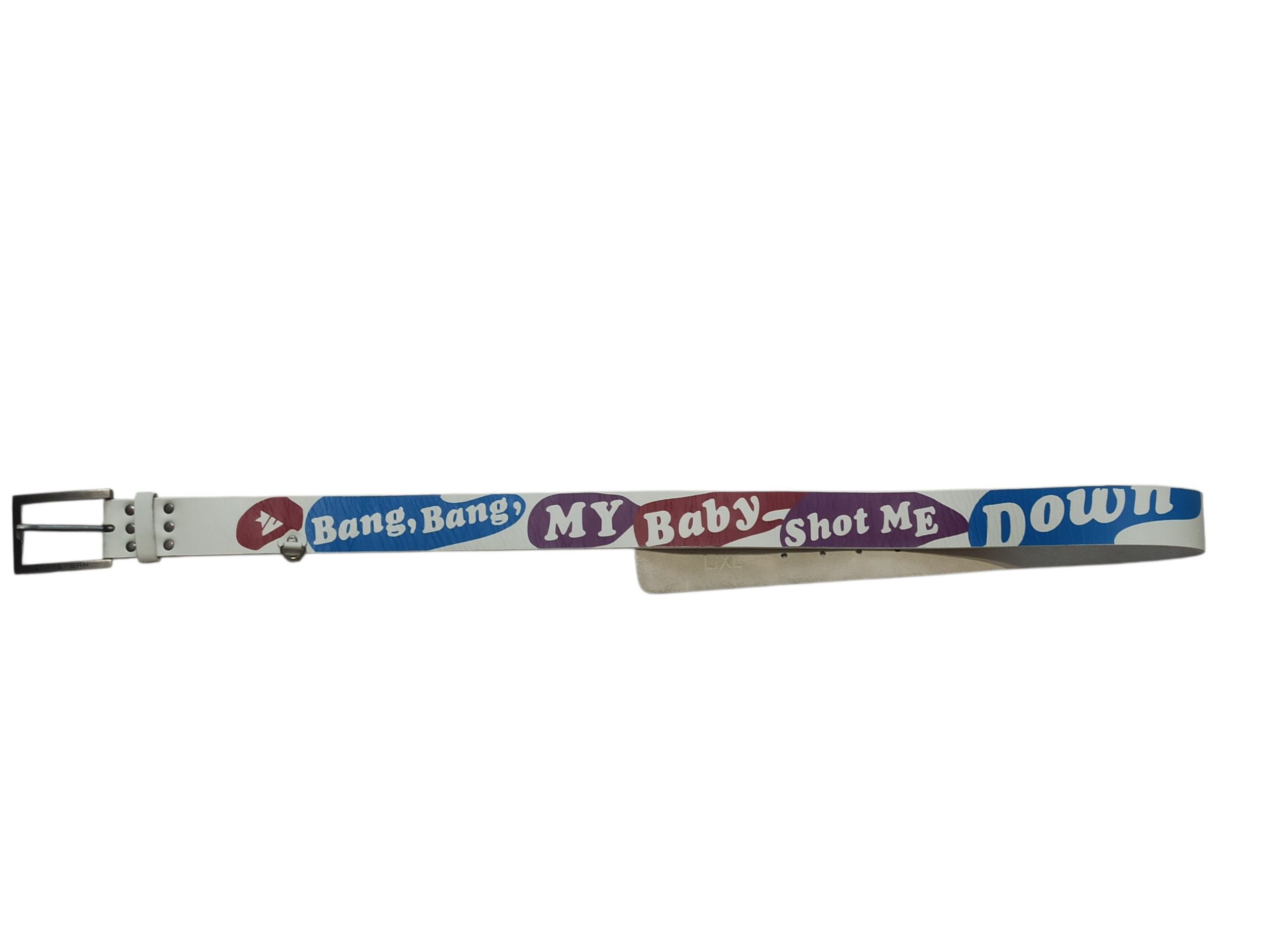 Other Zimtstern Bang Bang Vintage Leather Belt White Y2K Archive Size 36 - 1 Thumbnail