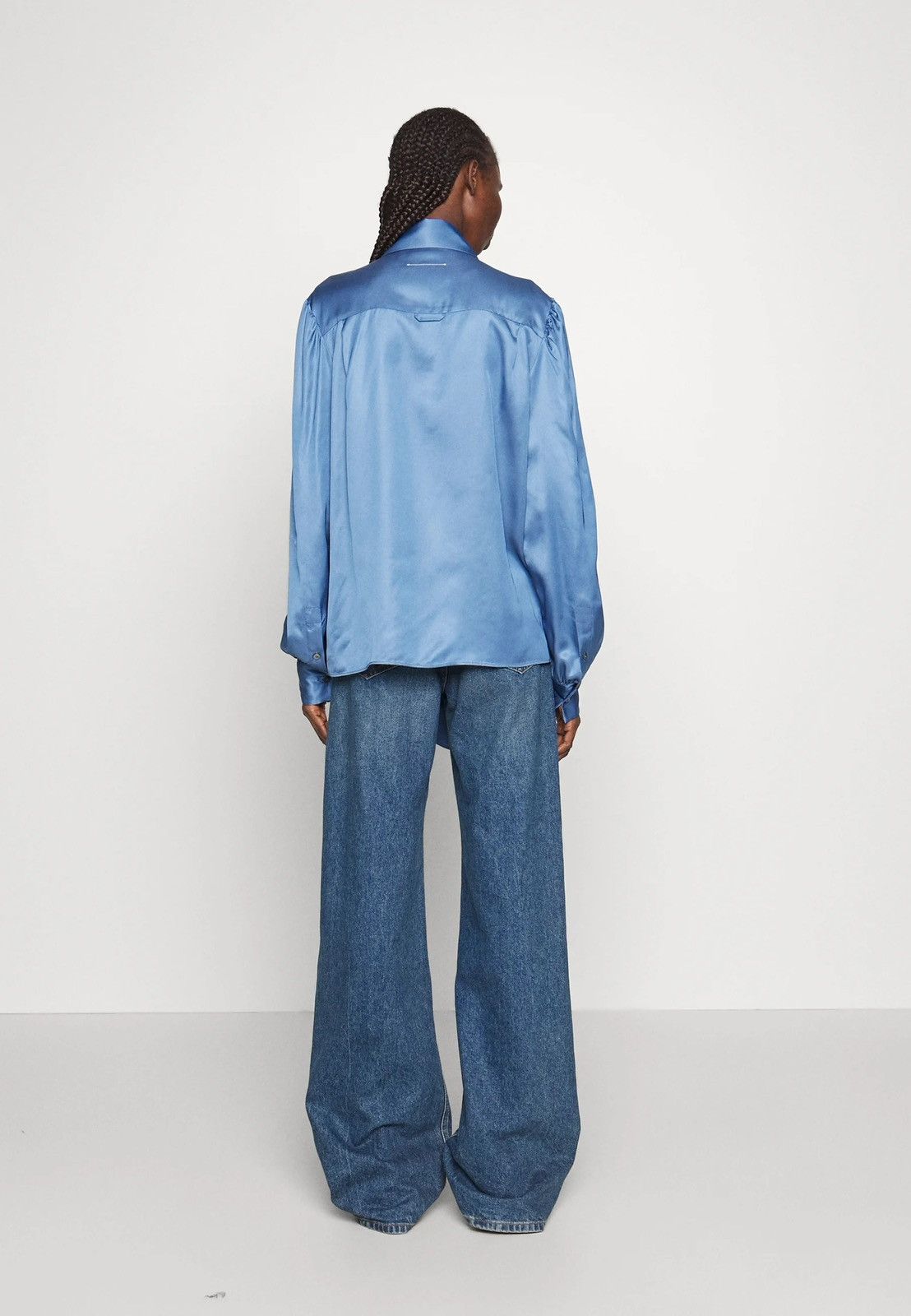 Maison Margiela !DS! SS22 Maison Margiela Bow Blue Viscose Shirt Size L / US 10 / IT 46 - 6 Thumbnail