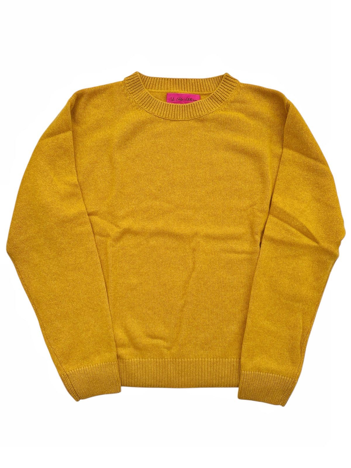 The Elder Statesman $1,195 Mustard Yellow Cashmere Simple Crew Sweater Size US XL / EU 56 / 4 - 1 Thumbnail