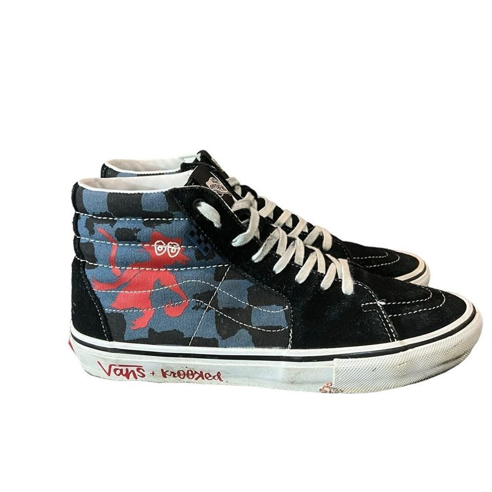 Vans Vans x Krooked Skate Sk8-Hi Camo High Top Skate Shoes Size US 10 / EU 43 - 8 Thumbnail