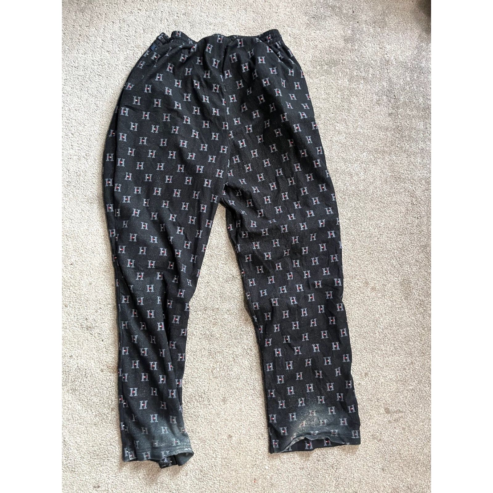 Tommy Hilfiger Tommy Hilfiger Pajama Pants Men’s M Black Logos Lounge Logo Design Distressed Size US 31 - 3 Thumbnail