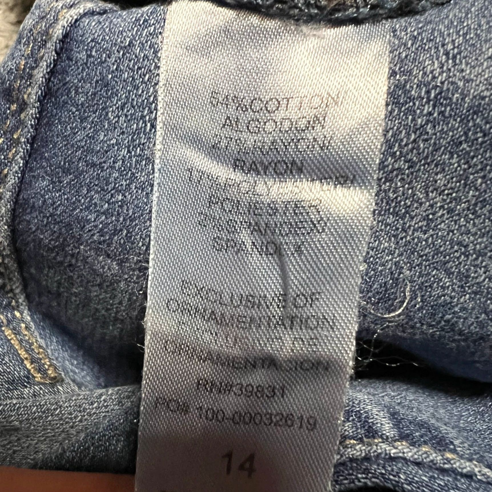 Vintage Democracy Jeans Womens Cropped Stretch Blue Denim Pants 14 (34x25) Plus Blue Denim Pants Womens Mens? Size 38" / US 16 / IT 52 - 6 Thumbnail