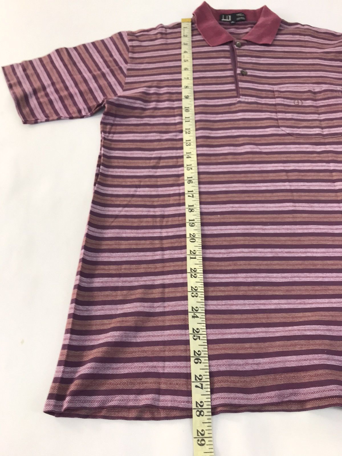 Alfred Dunhill Dunhill Made In Italy Striped Polo Tee Luxury Single Pocket Size US M / EU 48-50 / 2 - 9 Thumbnail
