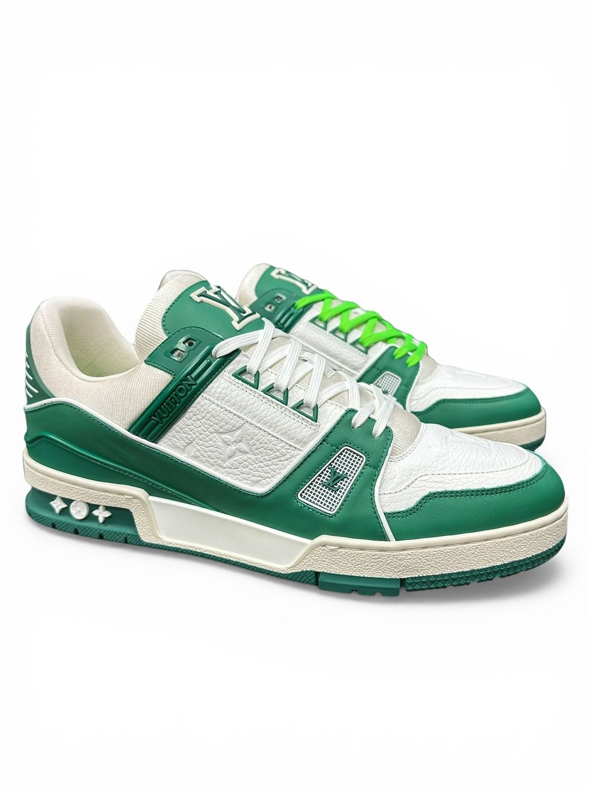 Louis Vuitton Green & White Trainer Low Size US 10.5 / EU 43-44 - 1 Thumbnail