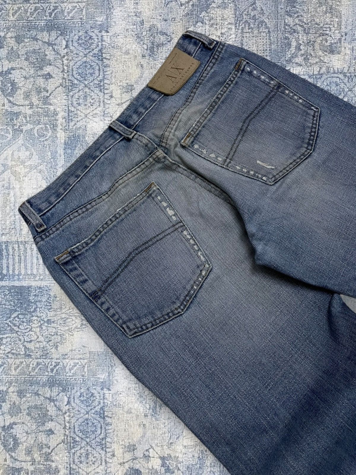 Armani Exchange Vintage Designer Armani Exchange Distressed Blue Denim Size US 30 / EU 46 - 12 Thumbnail