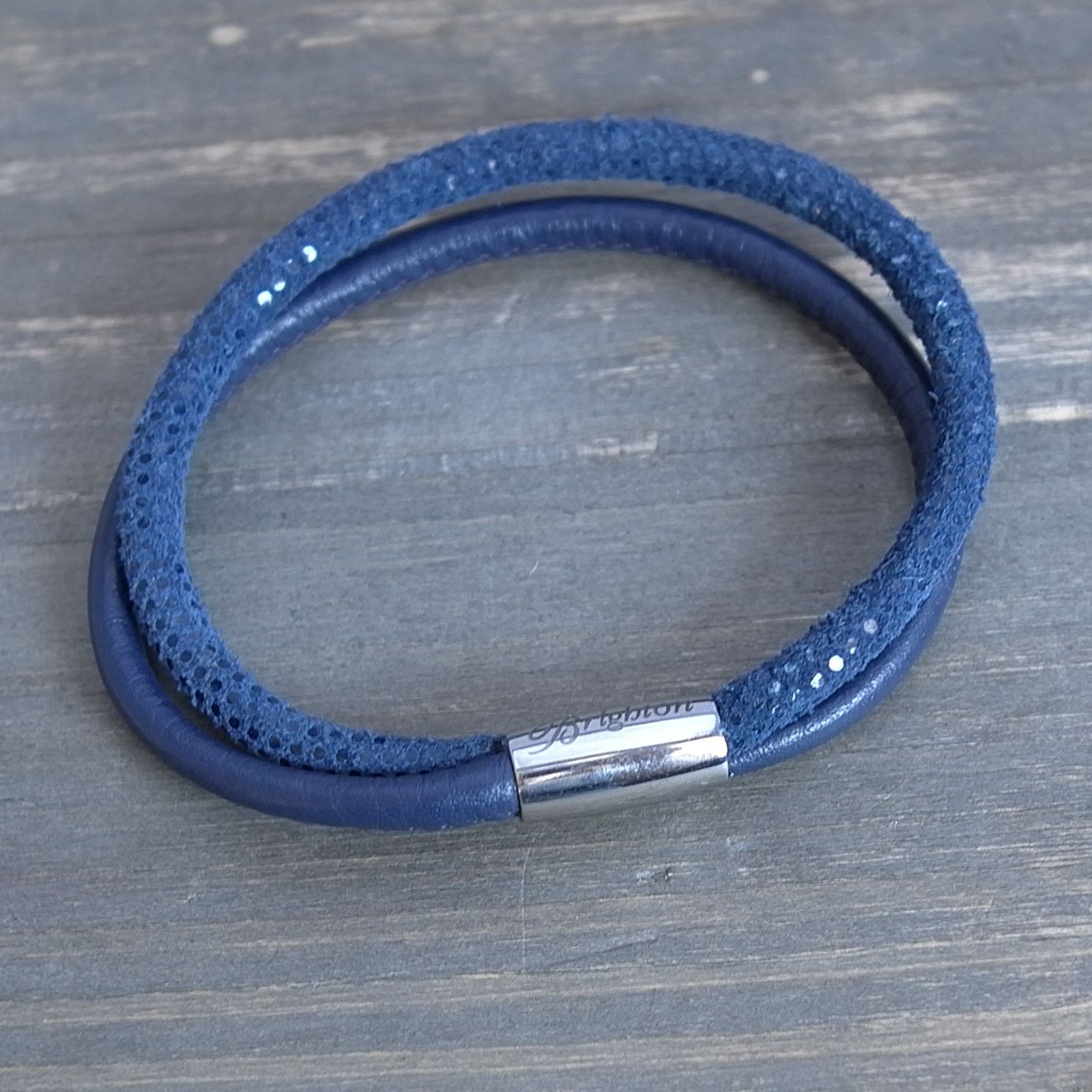Brighton Brighton Woodstock Leather Charm Bracelet Navy Magnetic Size ONE SIZE - 3 Thumbnail