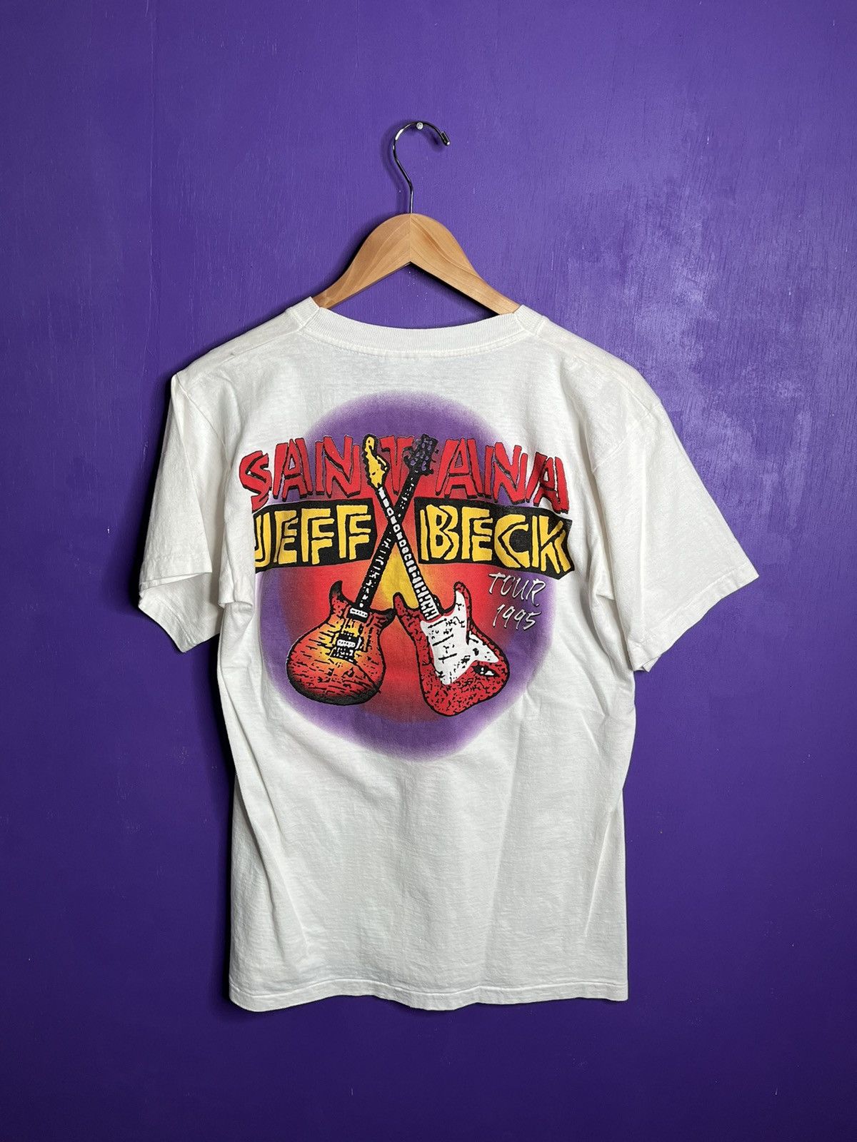 Band Tees × Vintage Vintage 1995 Santana with Jeff beck tour t-shirt Size US M / EU 48-50 / 2 - 2 Thumbnail