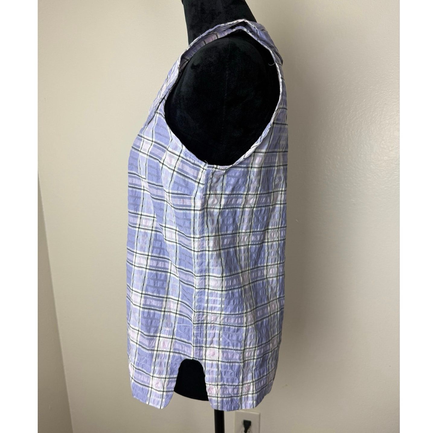 Ganni Ganni Checked Cotton-Blend Seersucker Top - Size US 6 Size M / US 6-8 / IT 42-44 - 3 Thumbnail