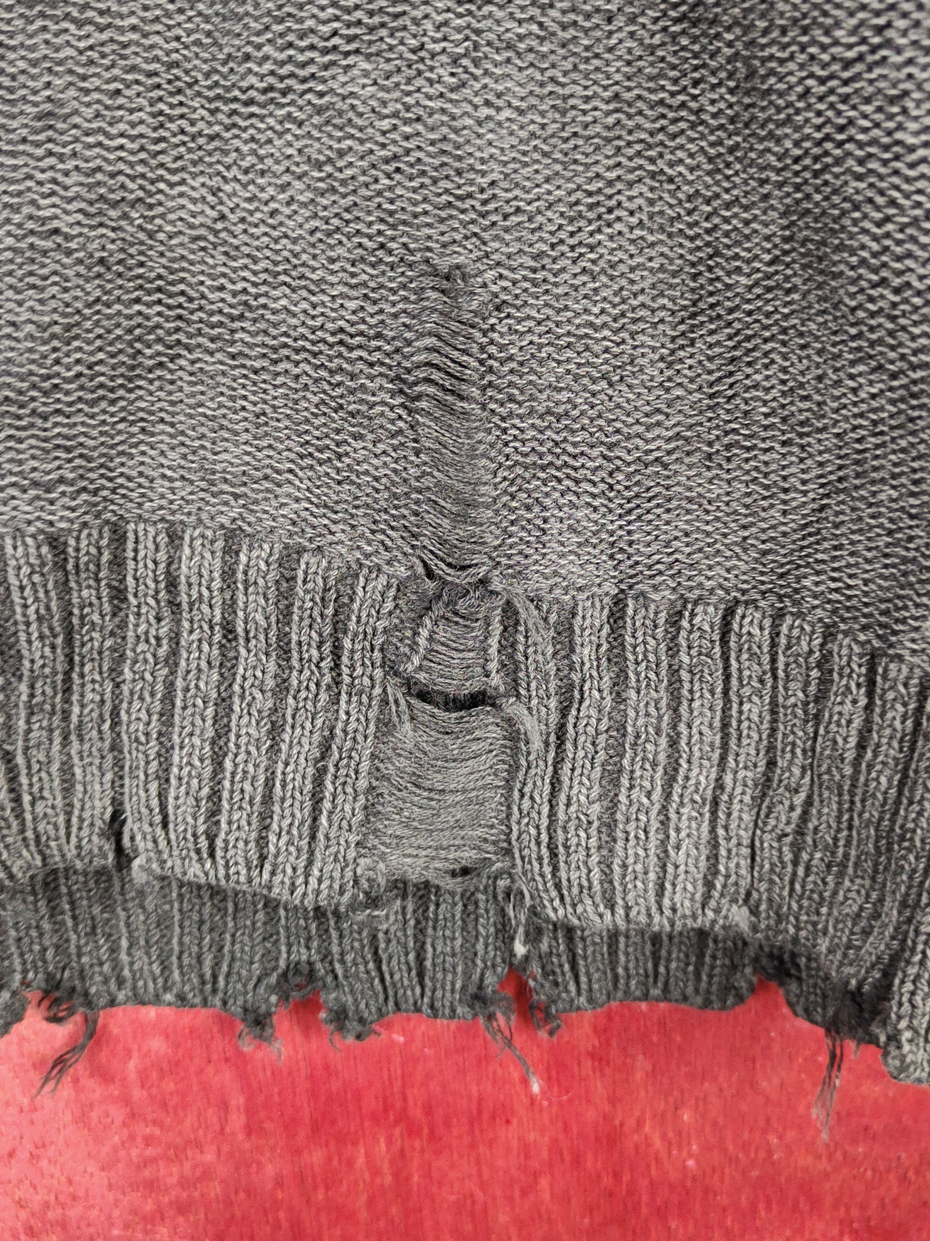 Japanese Brand Jeanasis Black Faded ripped distressed Sweatshirts #S1684 Size US M / EU 48-50 / 2 - 10 Thumbnail