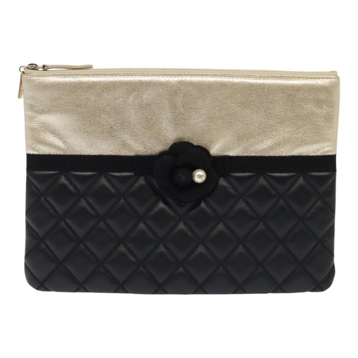 Chanel Coco Mark Black Leather Clutch Bag (Pre-Owned) Size ONE SIZE - 1 Thumbnail