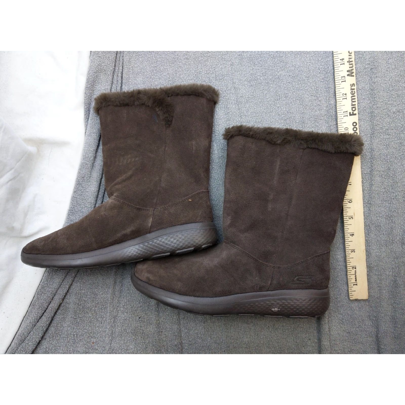 SKECHERS Skechers Boots Womens Size 11 Brown Suede Faux Fur Mid Calf Winter Size US 11 / IT 41 - 2 Thumbnail