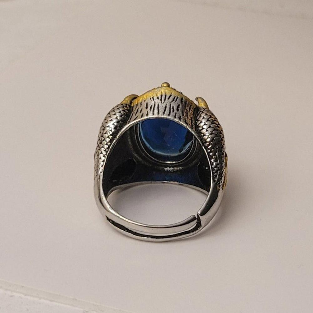 Designer Men's Handmade Blue Sapphire Open Two-Tone Ottoman Ring Size ONE SIZE - 8 Thumbnail