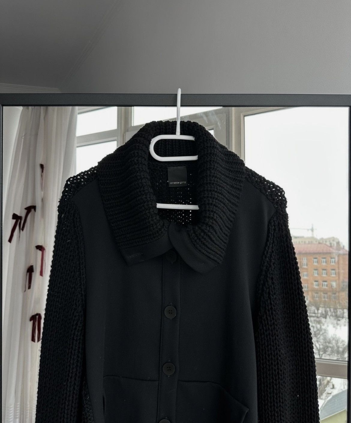 Annette Gortz Annette Görtz Avant-Garde Black Knit Jacket Size M Size M / US 6-8 / IT 42-44 - 6 Thumbnail