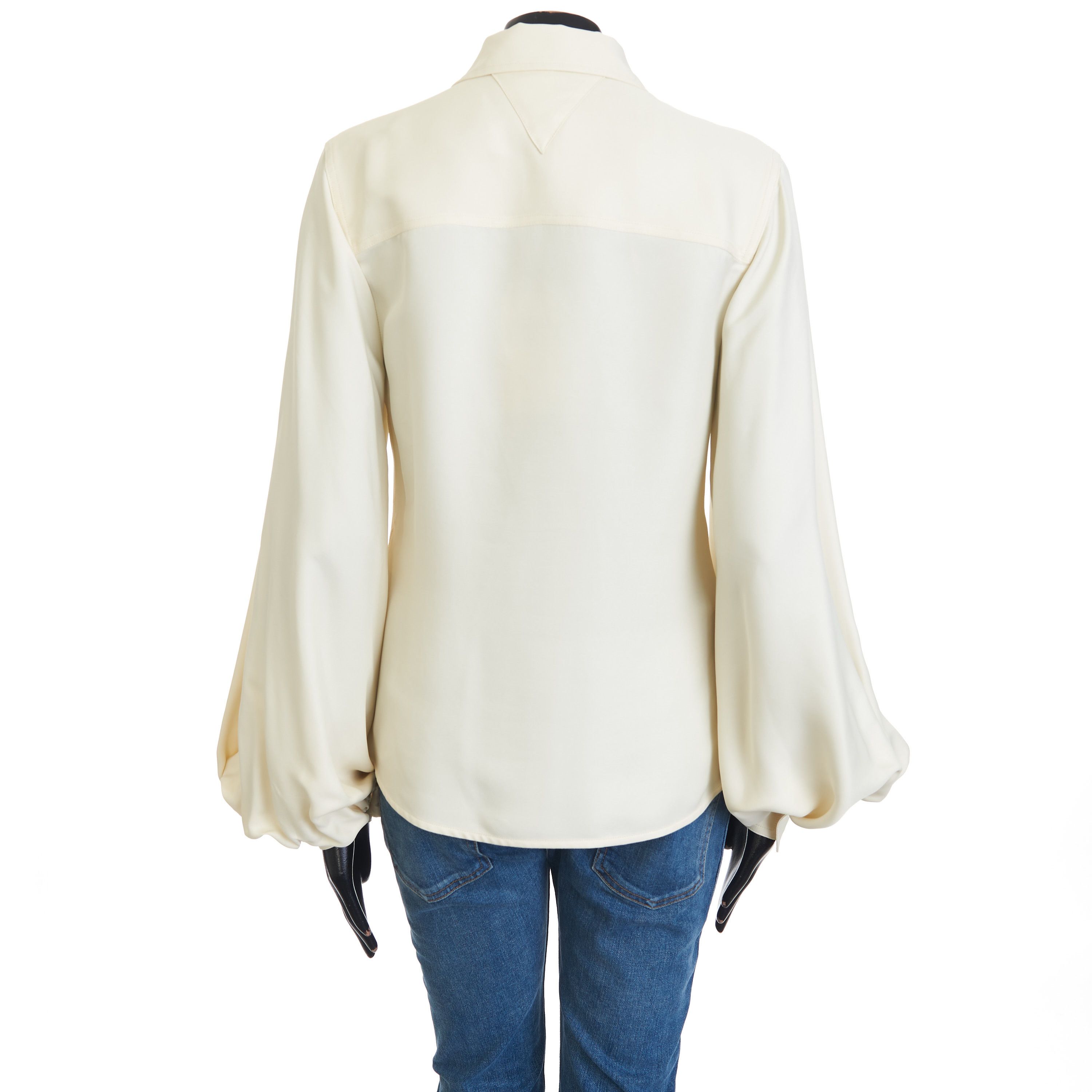 Bottega Veneta Longsleeve Shirt In Seasalt Viscose & Silk Mix Fluid Twill Size S / US 4 / IT 40 - 5 Thumbnail