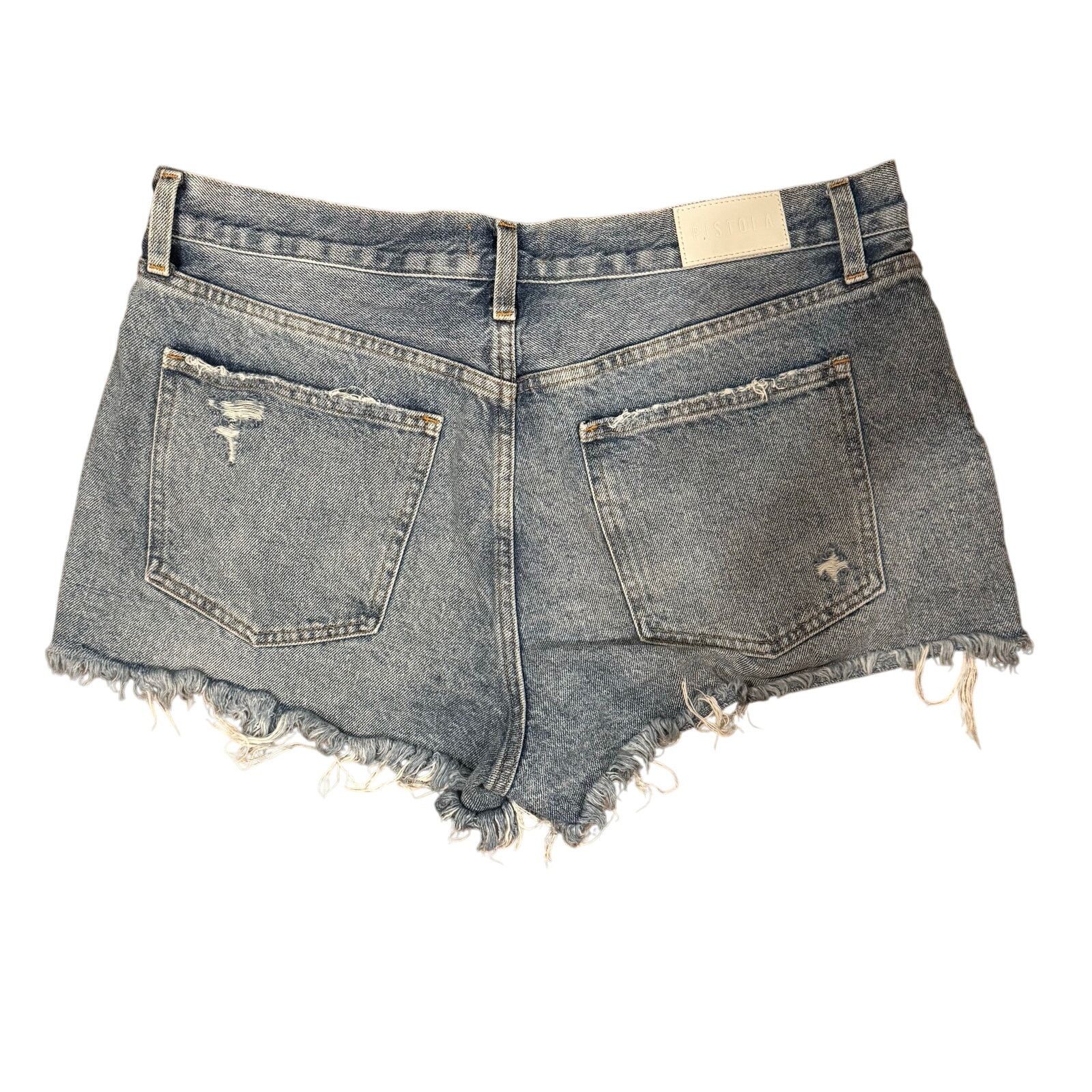 Pistola Pistola Distressed High Rise Cutoff Denim Shorts 32 Size 32" / US 10 / IT 46 - 2 Thumbnail