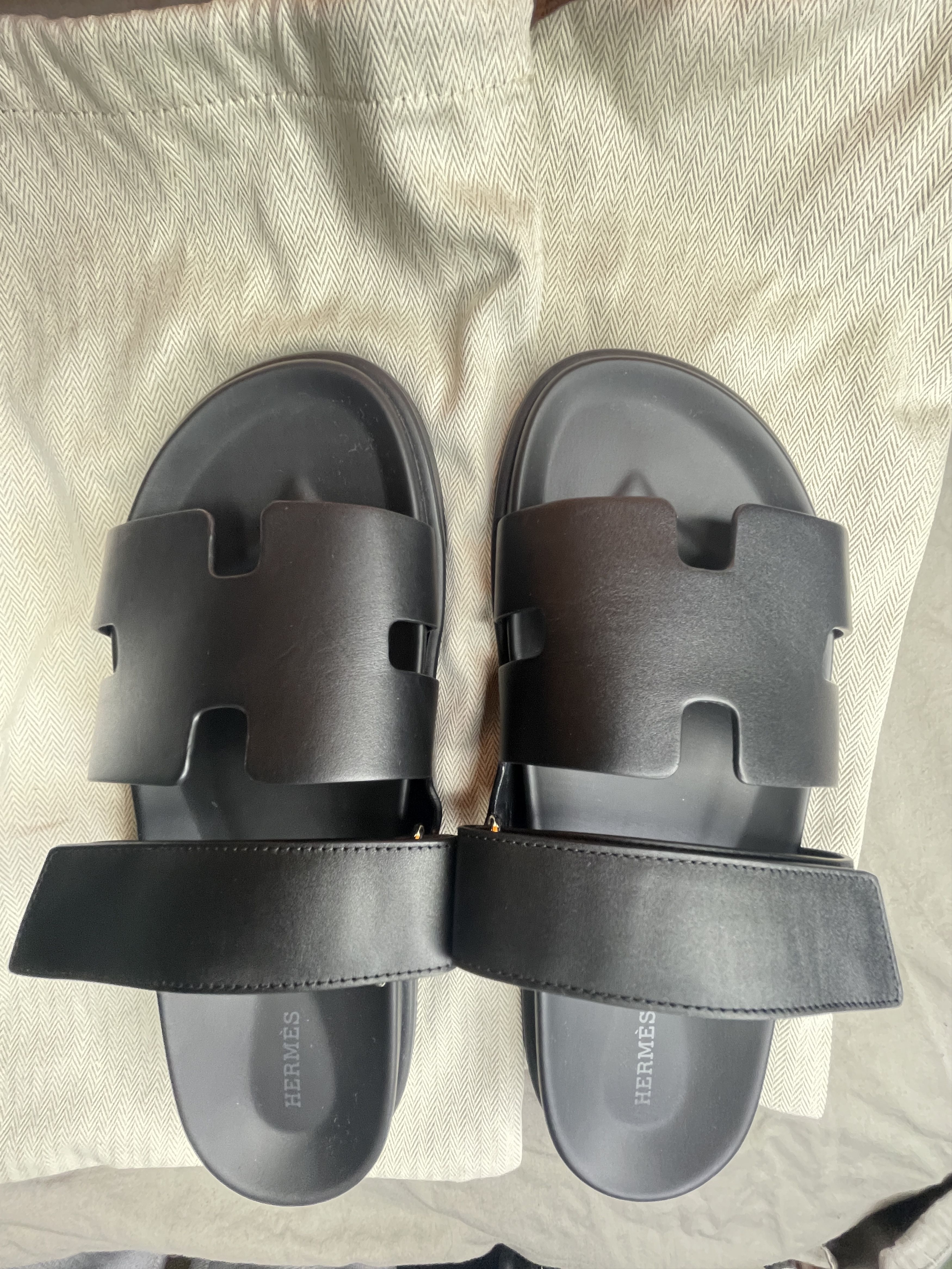 Hermes Hermès Brand New, Unworn Men's Chypre sandals - Black - 43.5 Size US 10.5 / EU 43-44 - 7 Thumbnail