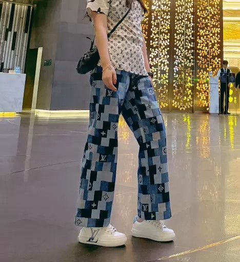 Louis Vuitton LVbluecolorblockall-overblockcheckjeansUS3698new Size 26" / US 2 / IT 38 - 8 Thumbnail