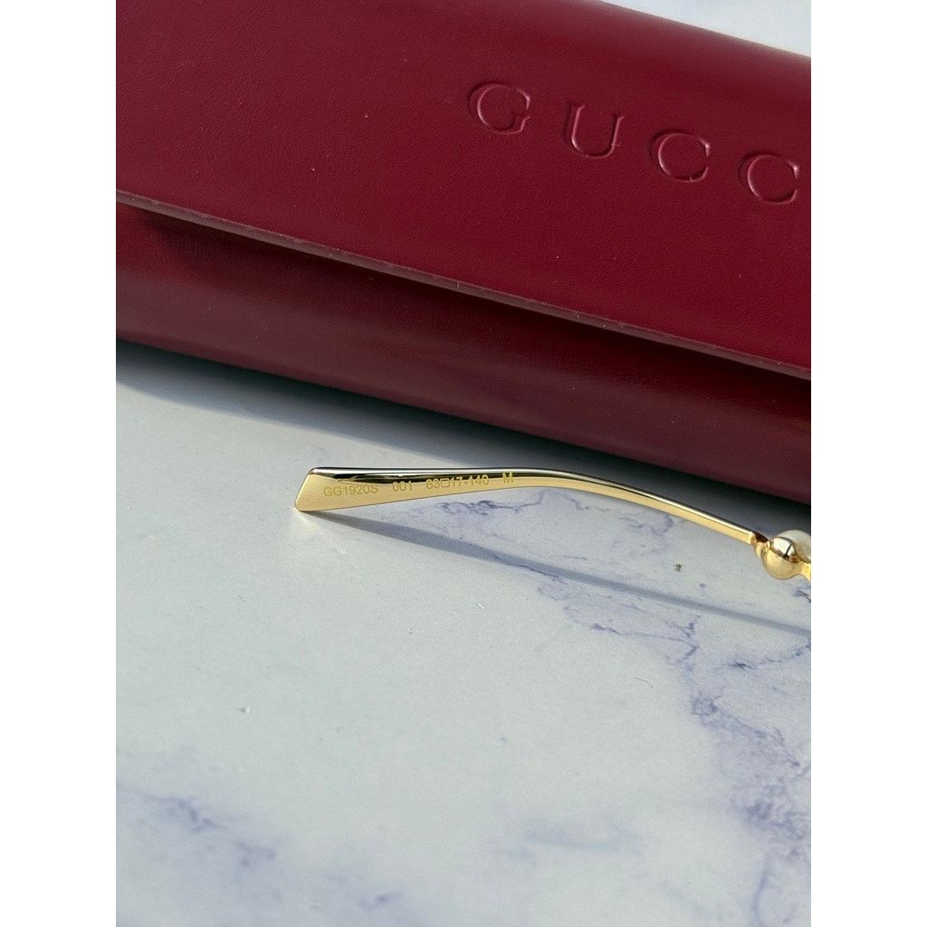 Gucci NEW Gucci GG1920S Gold Cat Eye Pearl Sunglasses Size ONE SIZE - 7 Thumbnail