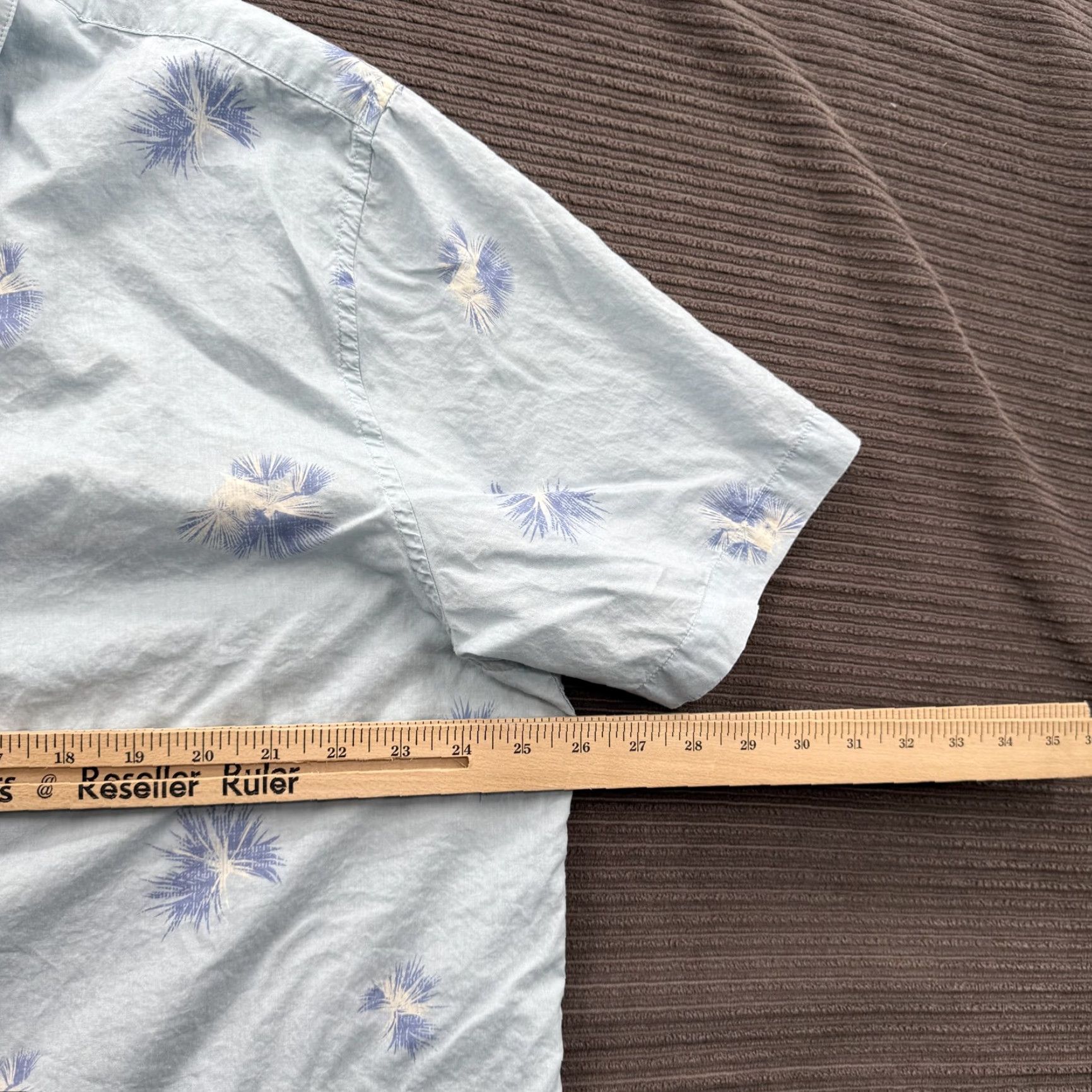 TravisMathew TravisMathew Shirt Mens 2XL Blue Palm Tree Print Button Up Short Sleeve Casual Size US XXL / EU 58 / 5 - 5 Thumbnail