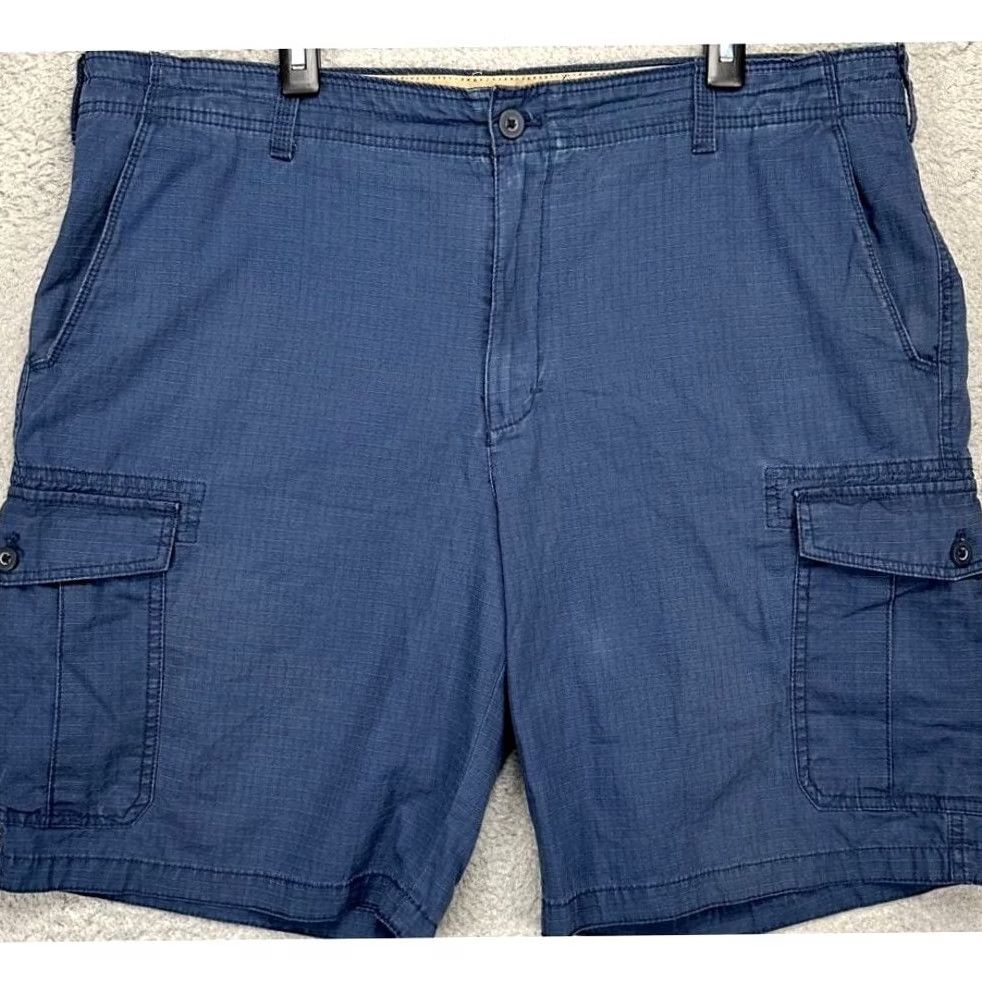 Izod Izod Saltwater Shorts Mens 40X10.5 Blue Cargo Ripstop Flat Front Pockets Outdoor Size US 40 / EU 56 - 2 Thumbnail