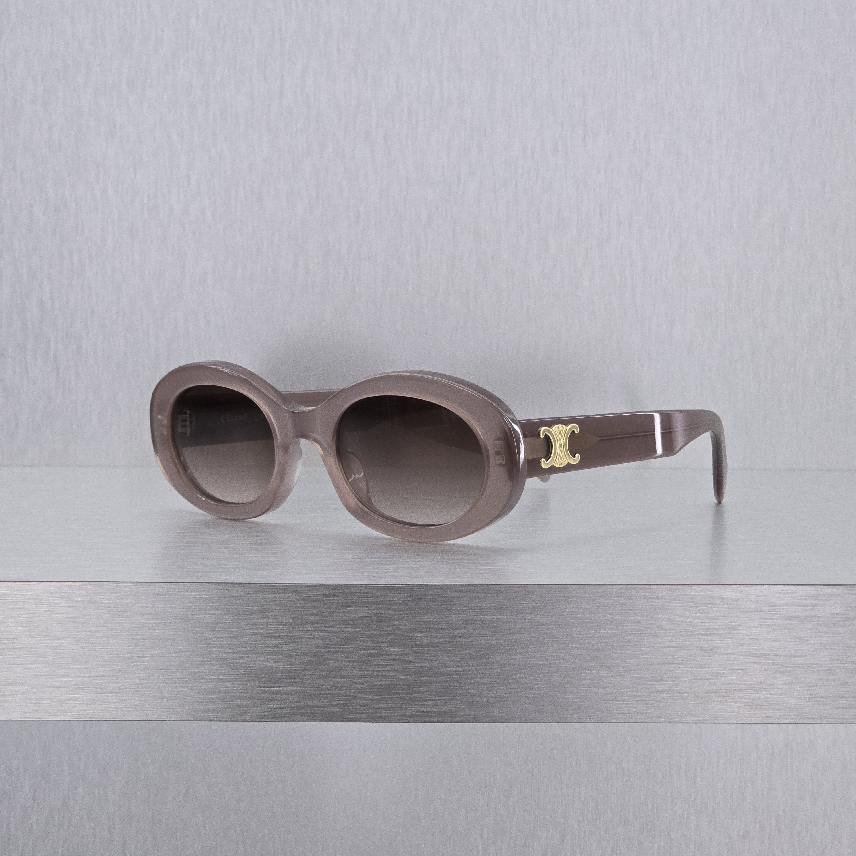 Celine CELINE Triomphe 01 Sunglasses In Acetate BROWN CRYSTAL Size ONE SIZE - 4 Thumbnail