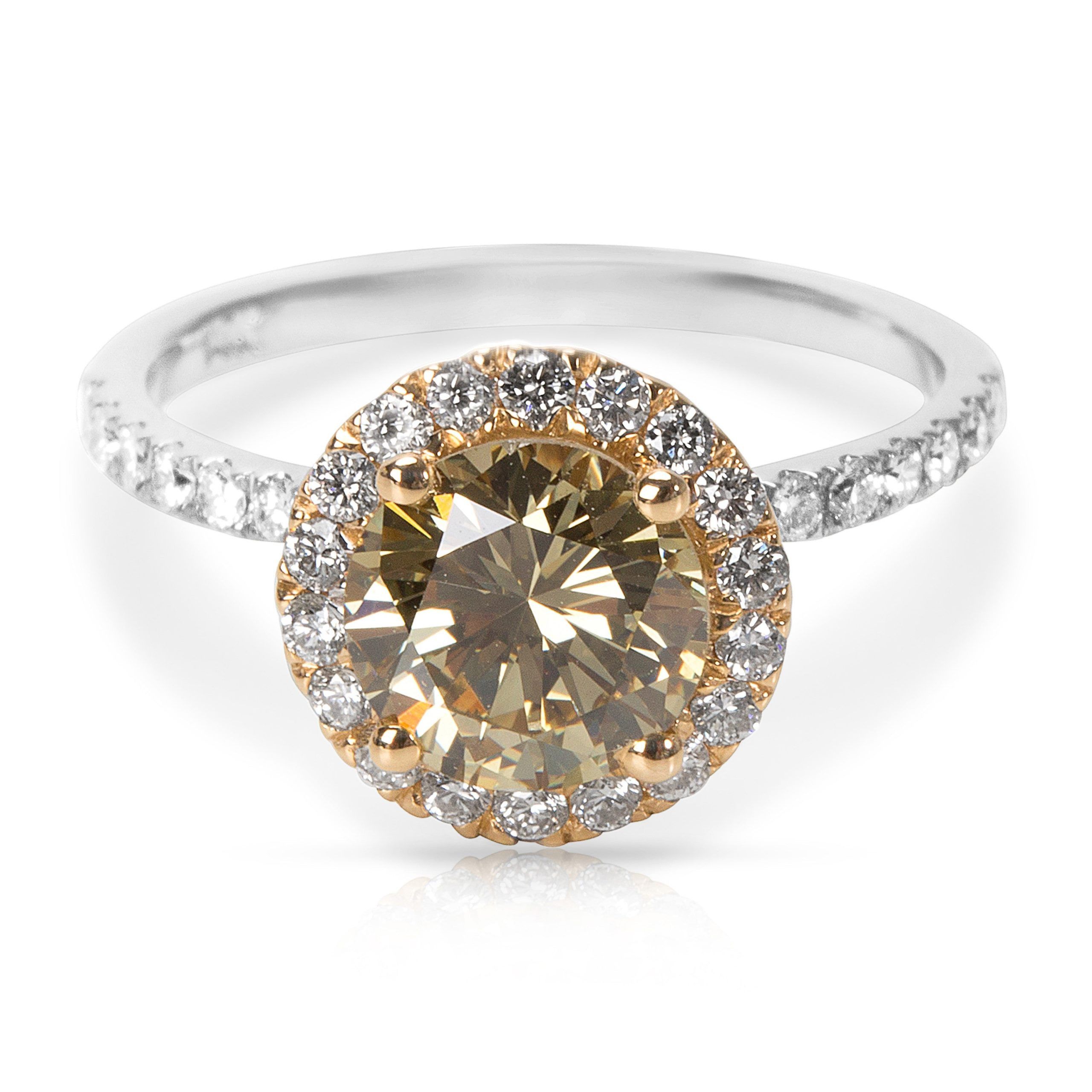 BRAND NEW Brown-Yellow Diamond Engagement Ring in 14k Two-Tone Gold (2.08 CTW)