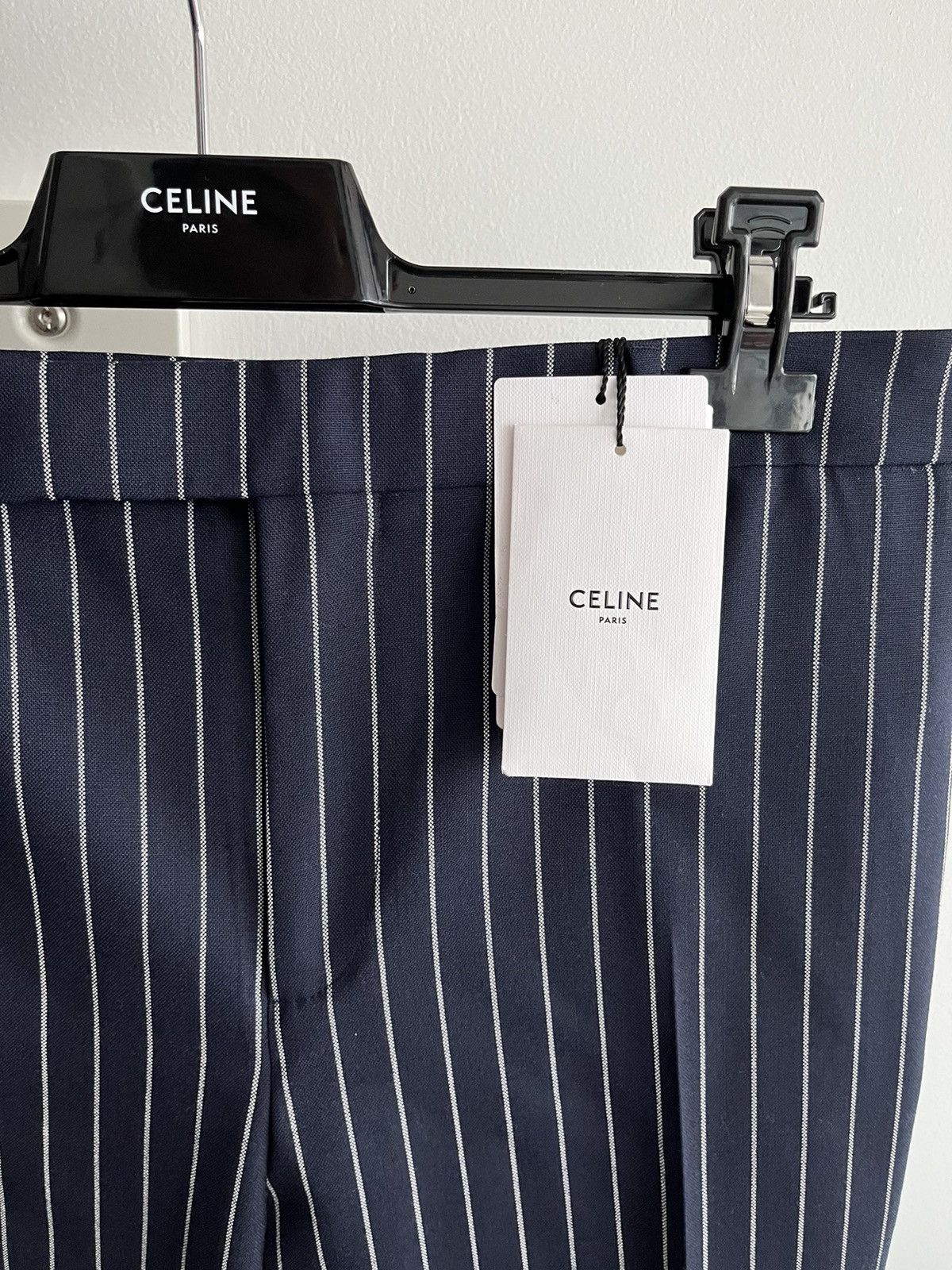 Celine × Hedi Slimane Rare Super Runway Brand New Celine by Hedi Wool Striped Pant Size US 34 / EU 50 - 3 Thumbnail