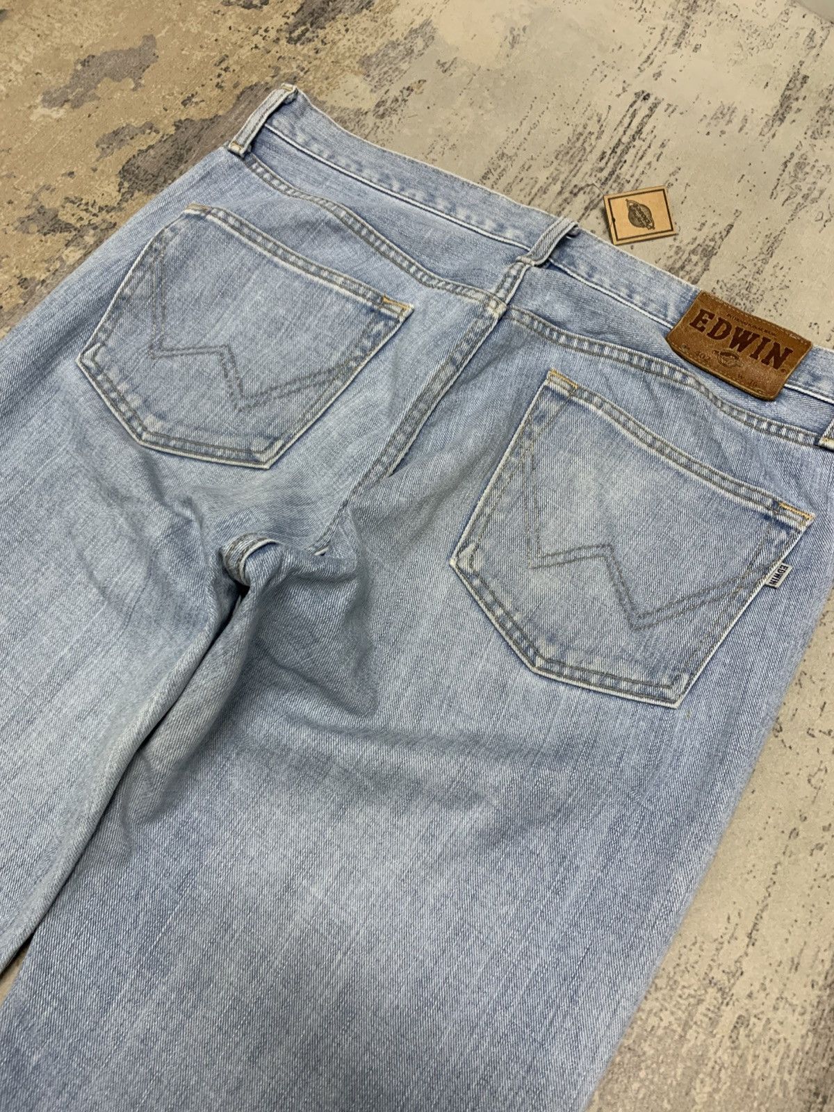 Japanese Brand Edwin Straight Leg Blue Wash Jeans Streetwear W35 Size US 35 - 8 Thumbnail