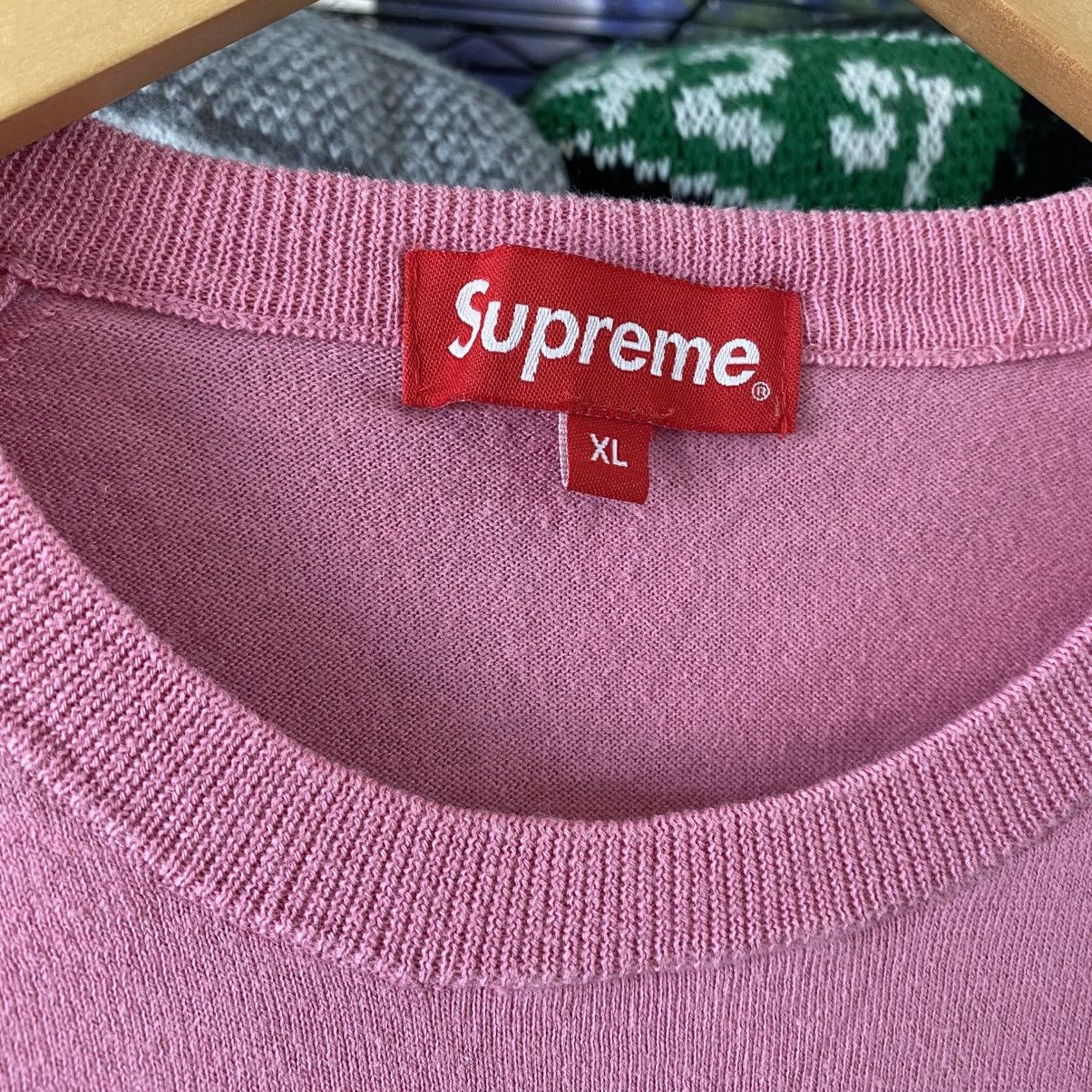 Supreme Supreme Knit Stripe Raglan Top Pink 2017 X-Large Sweater Size US XL / EU 56 / 4 - 3 Thumbnail