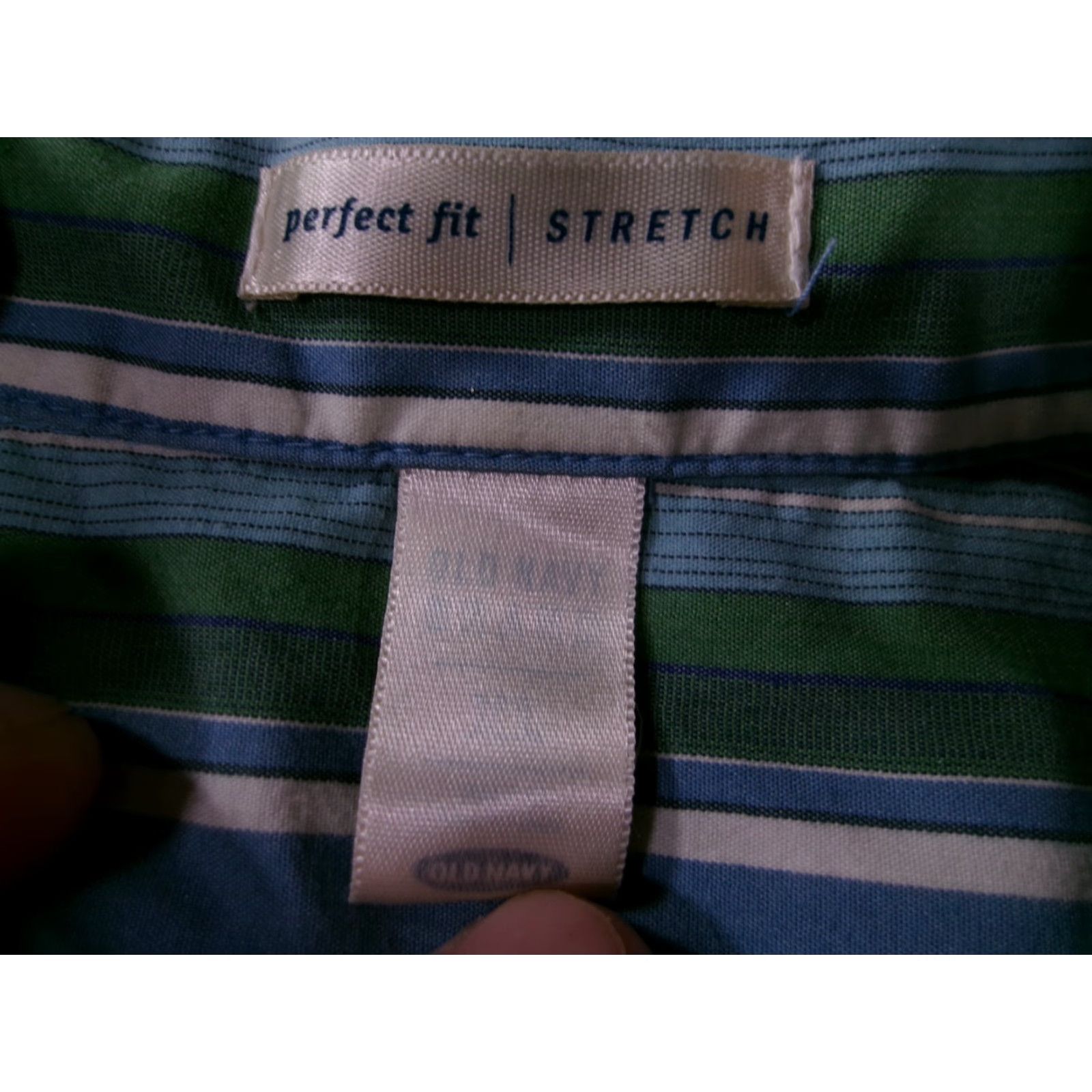 Old Navy OLD NAVY Button-Up Shirt Women XL Green Blue Striped Preppy Y2K Casual Workwear Size XL / US 12-14 / IT 48-50 - 6 Thumbnail